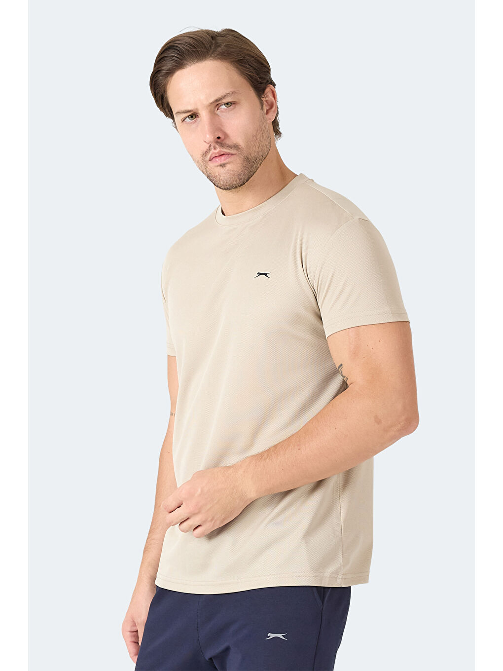 OMAR KTN Erkek Ekru Tişört-6