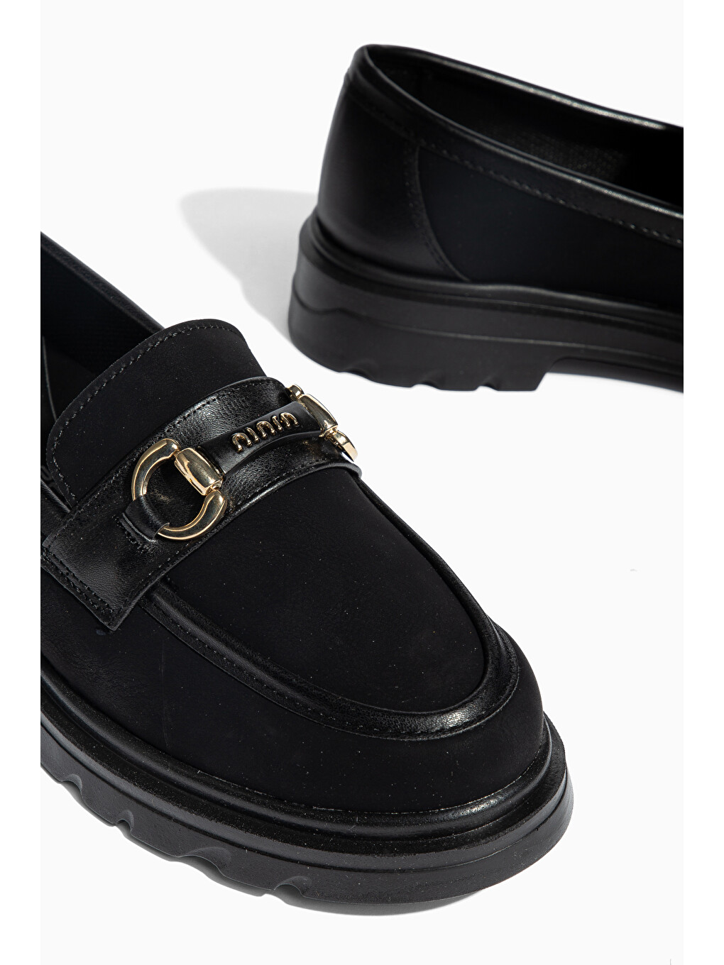 Siyah D0713 Günlük Ortopedik Klasik Kadın Loafer Ayakkabı-4