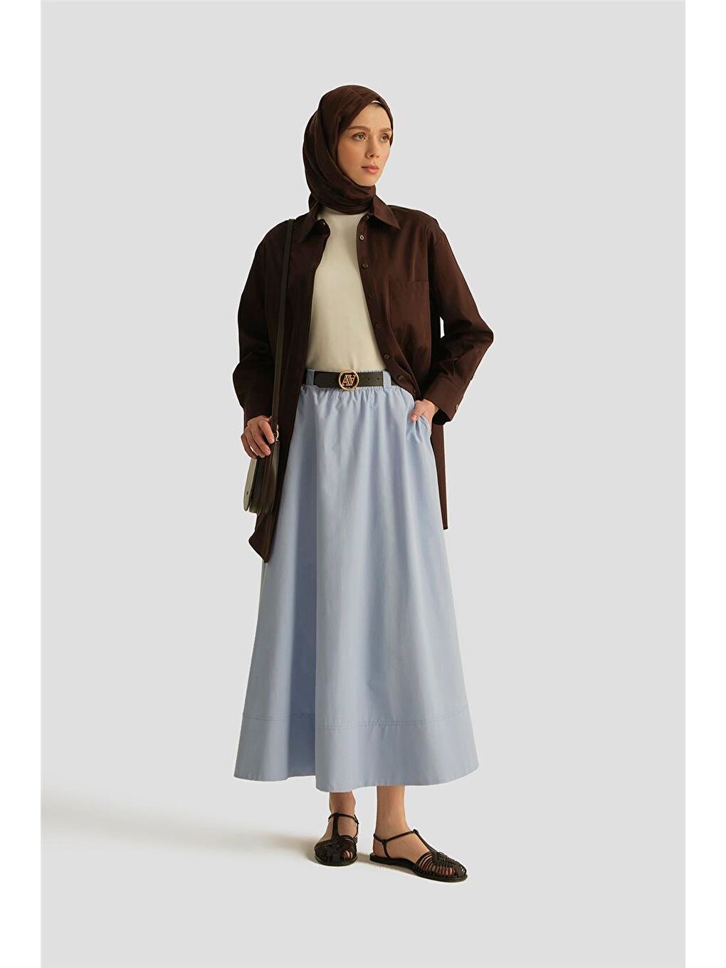 Pamuklu Etek 25Y1837 Bebe Mavi-1