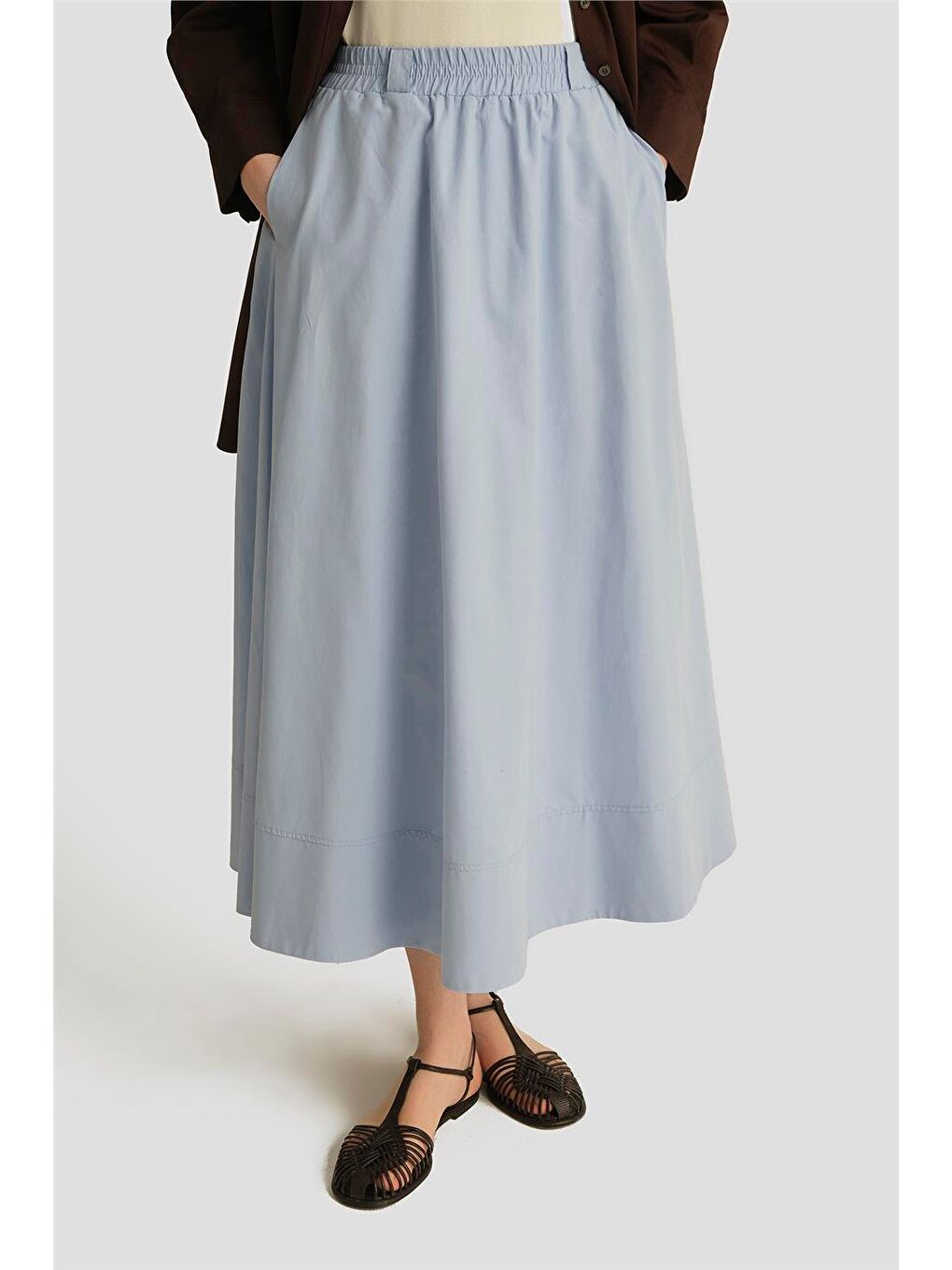 Pamuklu Etek 25Y1837 Bebe Mavi-2