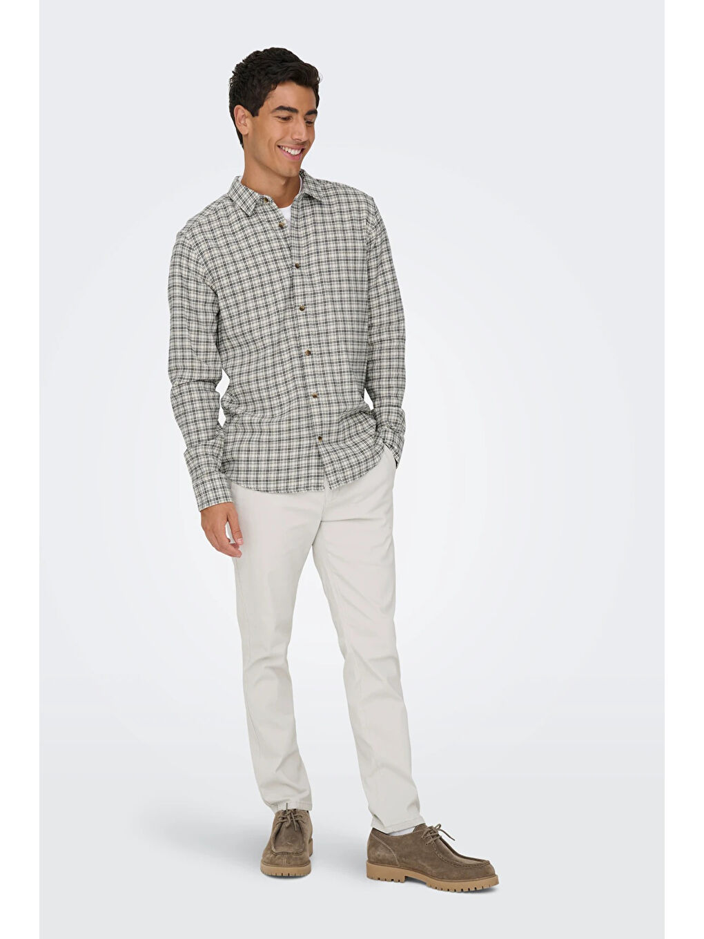 Bej Onsmark Pamuklu Slim Fit Normal Bel Pantolon 22027773-1