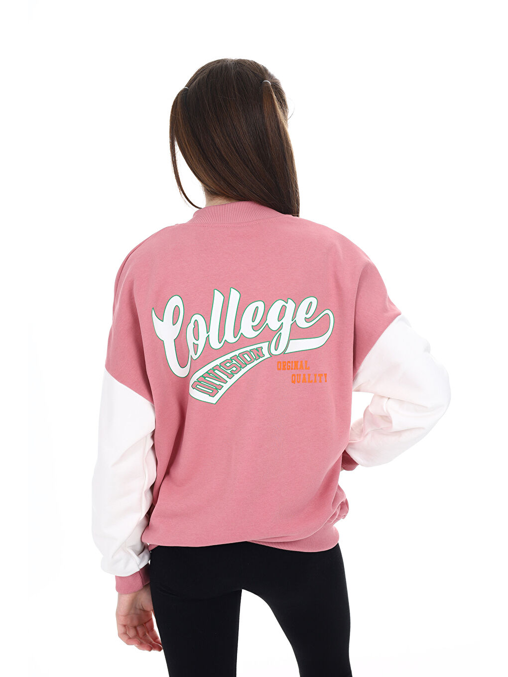 Pembe Kız Çocuk Baskılı Kolej Hırka-4