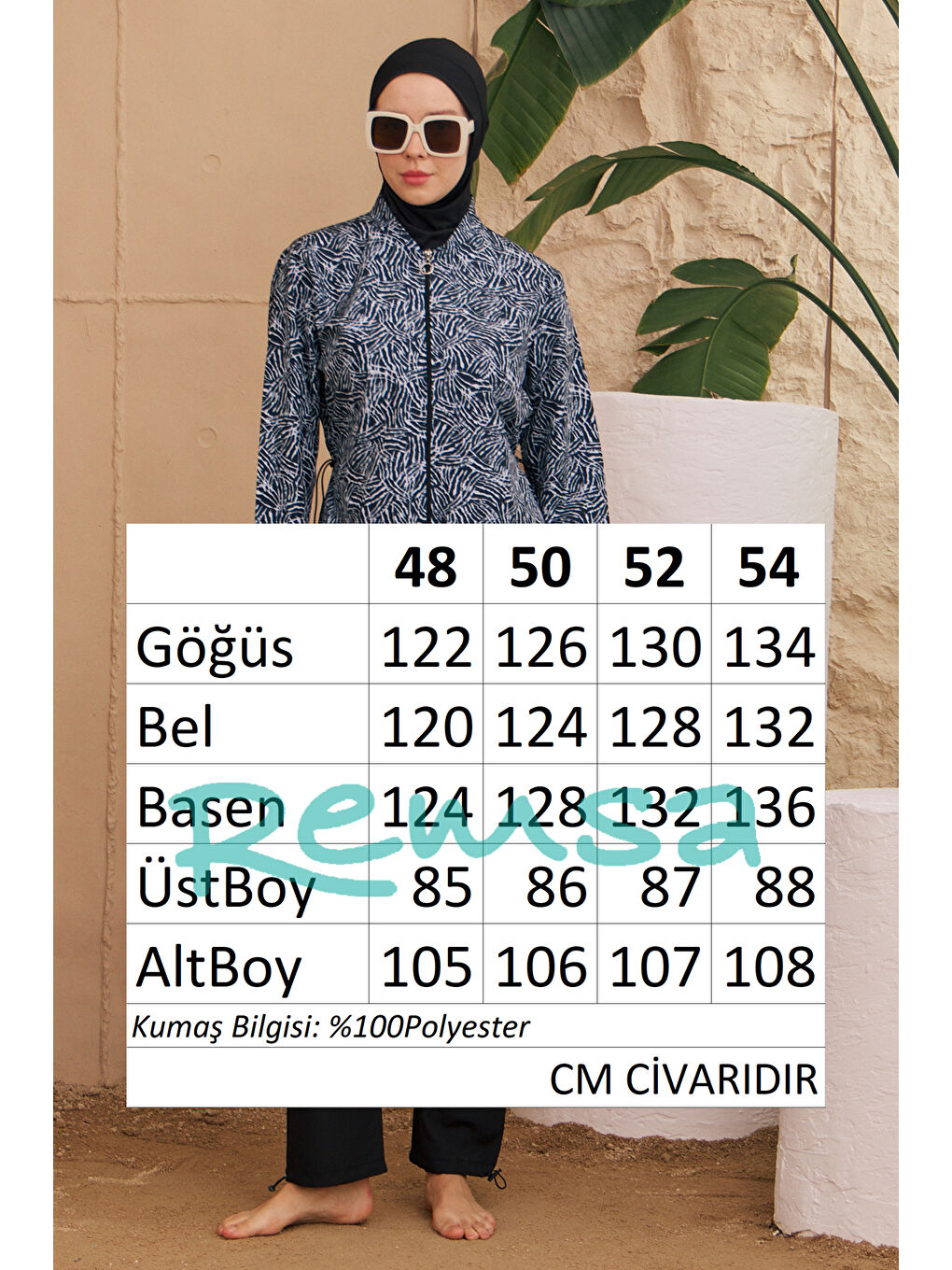 Büyük Beden Paraşüt Tam Kapalı Tesettür Mayo 3325-97 Siyah-3