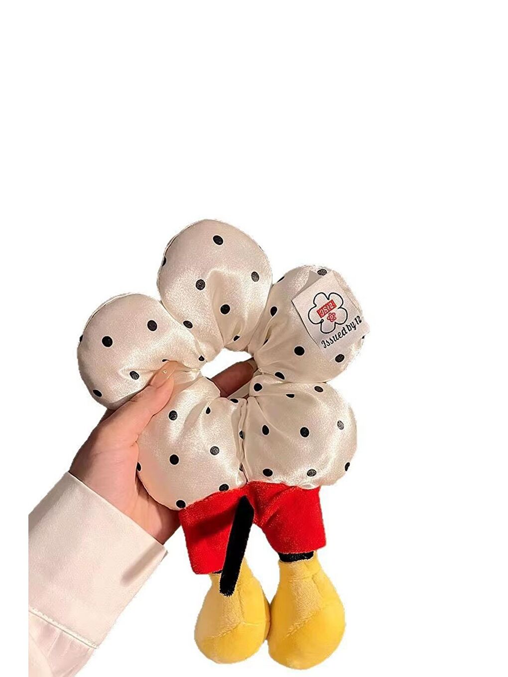 Siyah Miki Fare Detaylı Yeni Trend Pofuduk Pelüş Simit Saç Bağlama Tokası-2