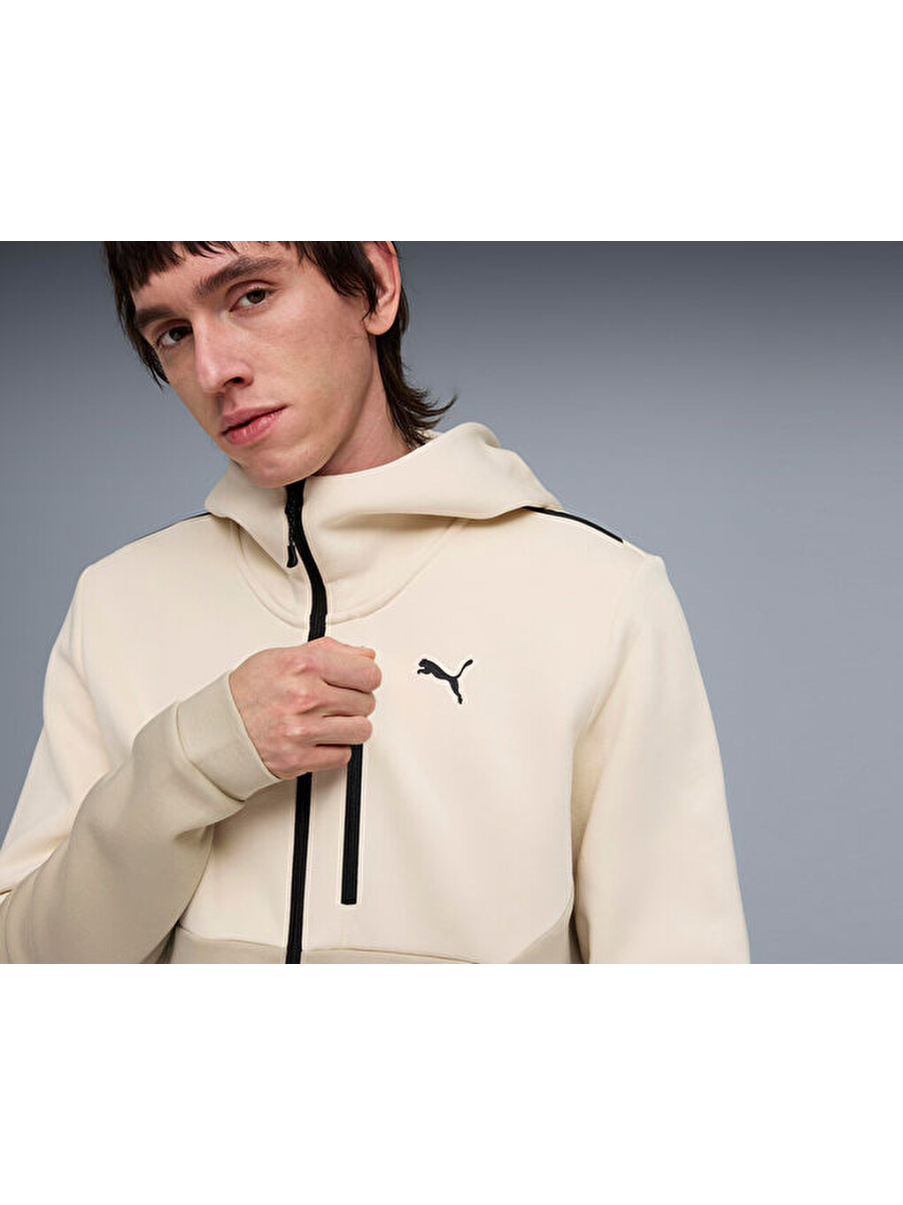 Ekru Pumatech Full-zip Hoodie Dk Erkek Günlük Fermuarlı Sweatshirt 63441587 Krem-4