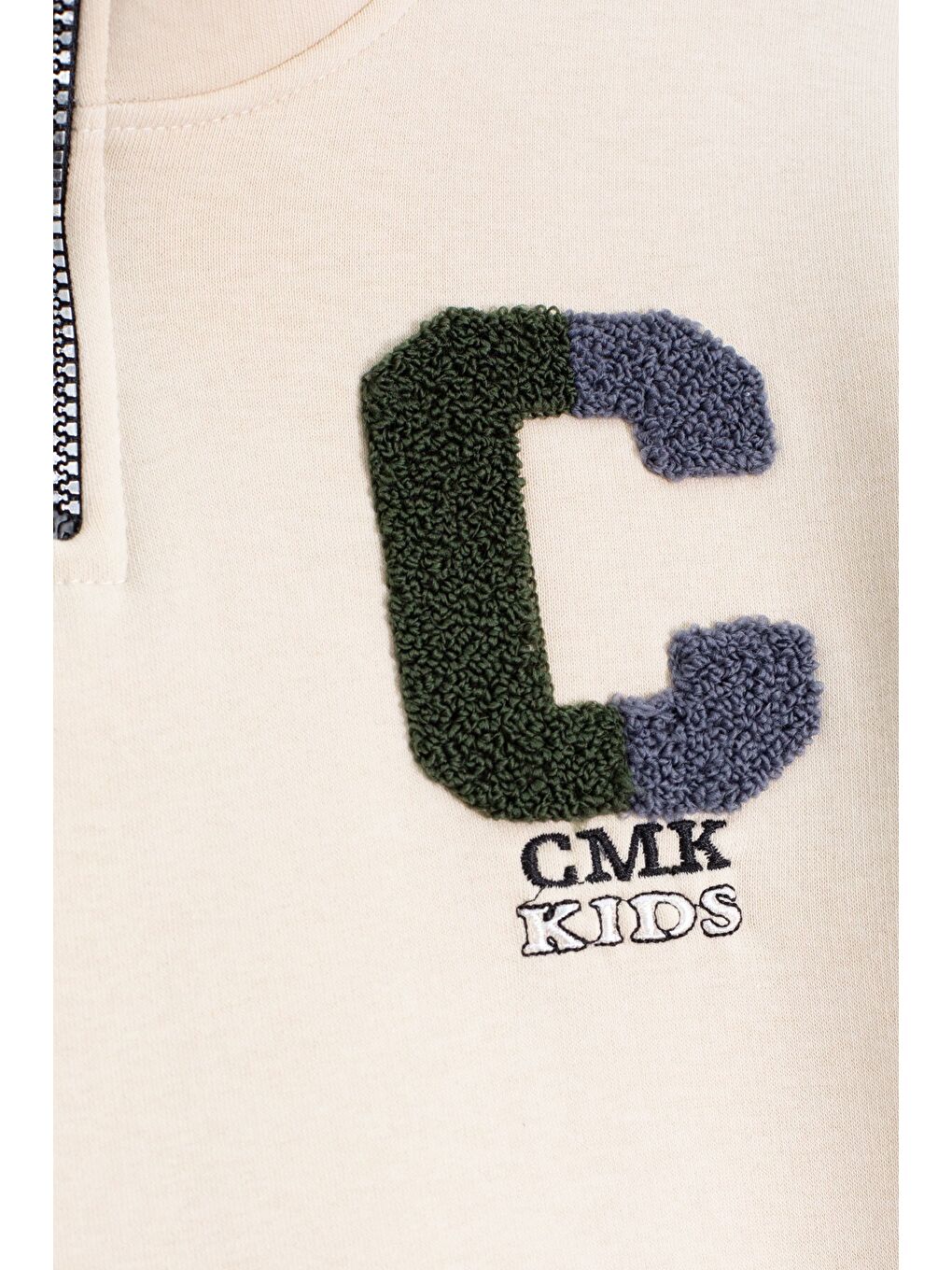 Haki Kadife Pantolonlu Fermuarlı Yaka Şardonlu Erkek Çocuk Takım 23244-2