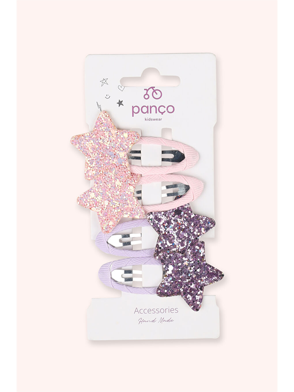 Kız Çocuk Yıldız Desenli Mor Toka-1