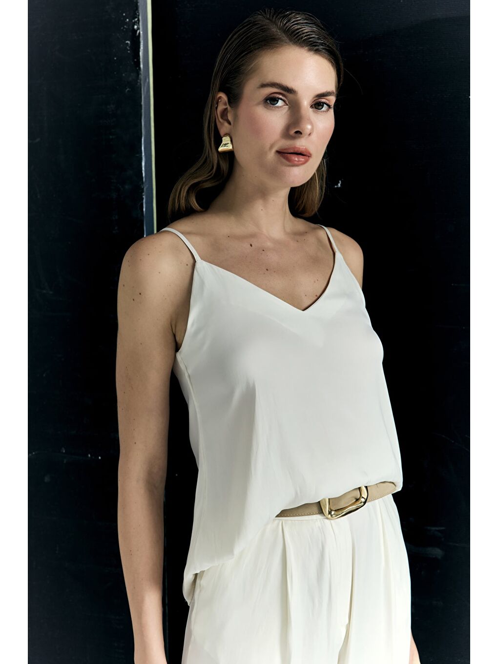 Tosca Askılı Bluz - Ekru-1