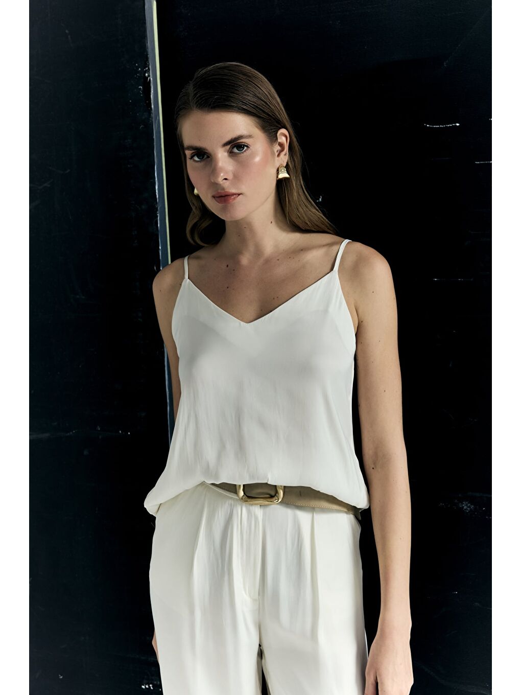 Tosca Askılı Bluz - Ekru-3