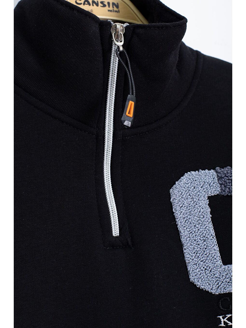 Gri Kadife Pantolonlu Fermuarlı Yaka Şardonlu Erkek Çocuk Takım 23243-1