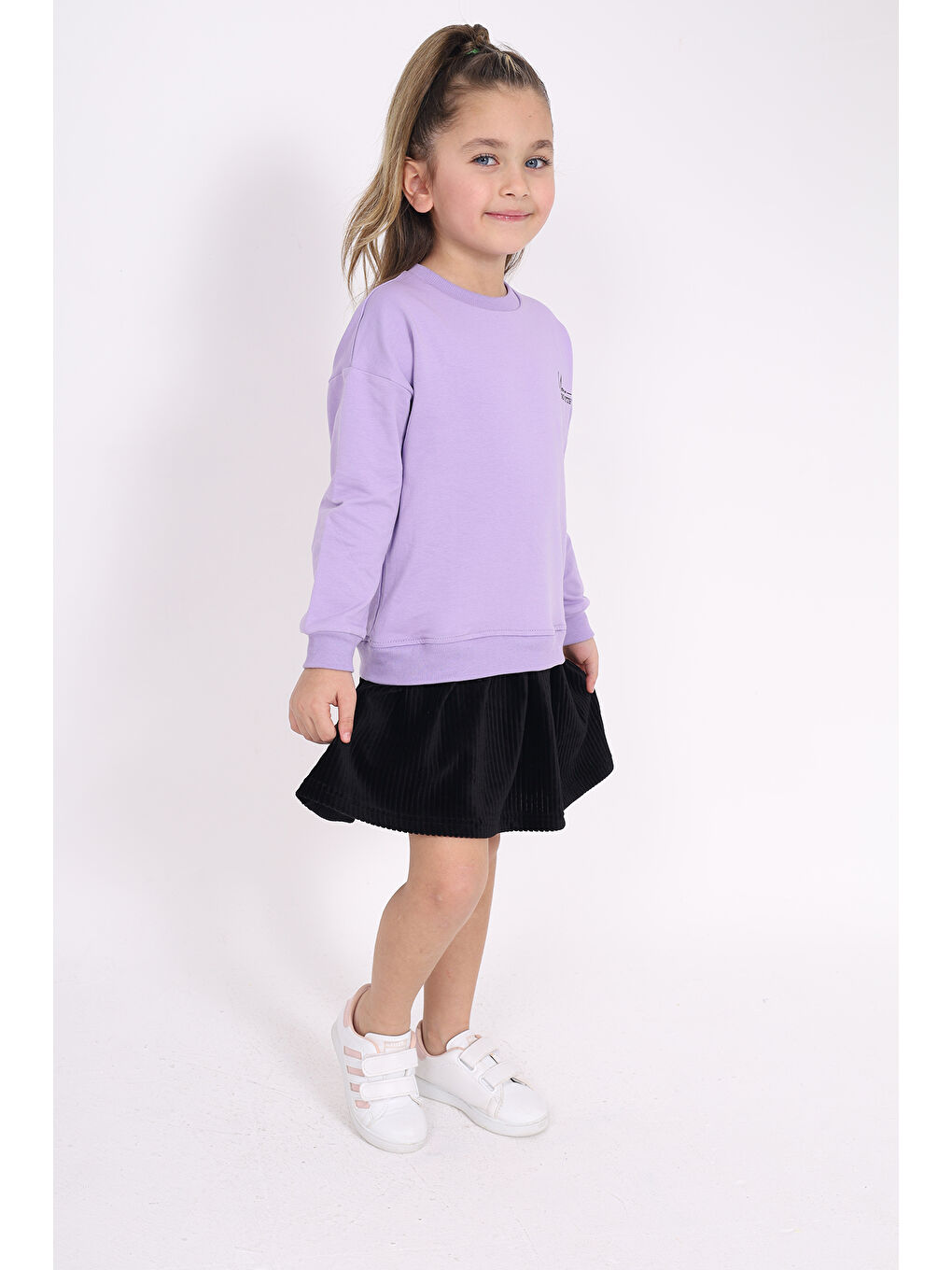 Toontoykids Lila Kız Çocuk Baskılı Elbise - 2