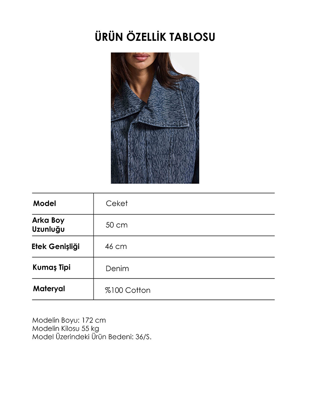 Kadın Mavi 9w6-197 Crop Kruvaze Özel Kumaş Tasarım Denim Ceket-5