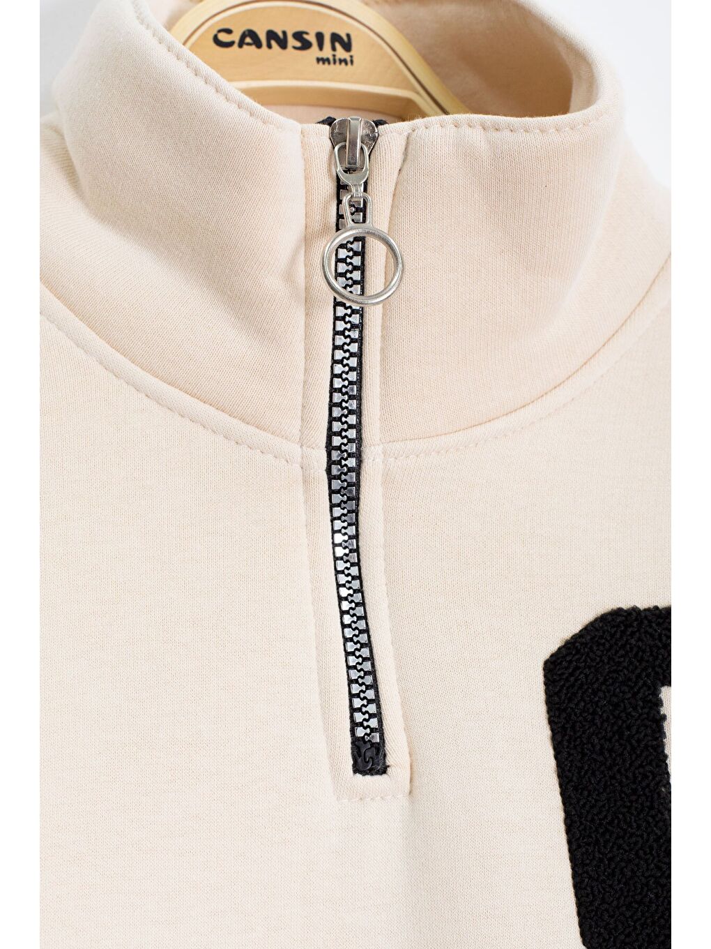 Siyah Kadife Pantolonlu Fermuarlı Yaka Şardonlu Erkek Çocuk Takım 23241-1