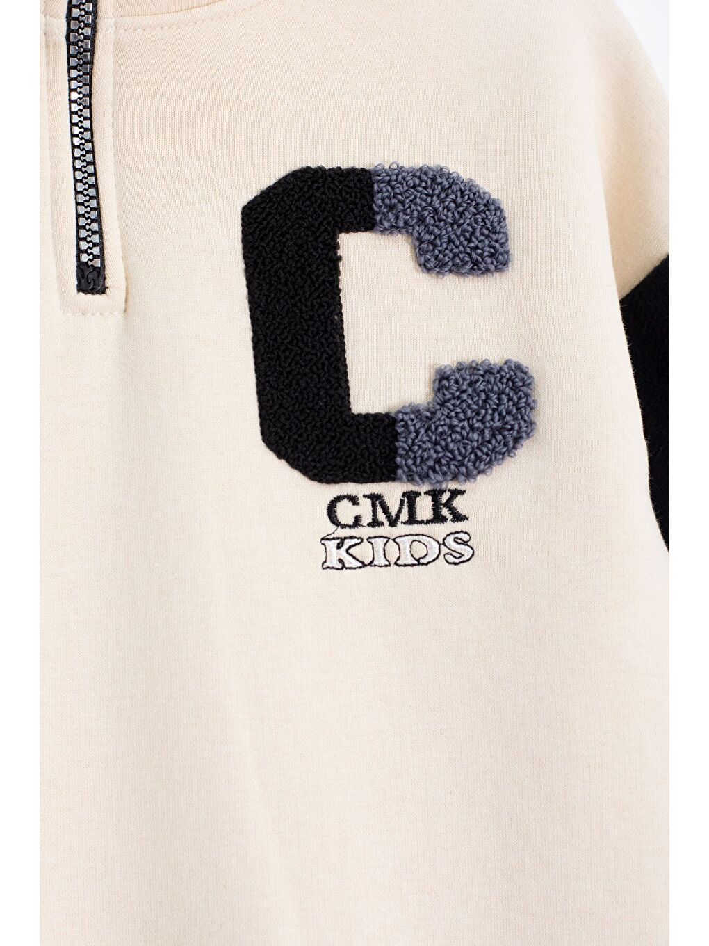 Siyah Kadife Pantolonlu Fermuarlı Yaka Şardonlu Erkek Çocuk Takım 23241-2