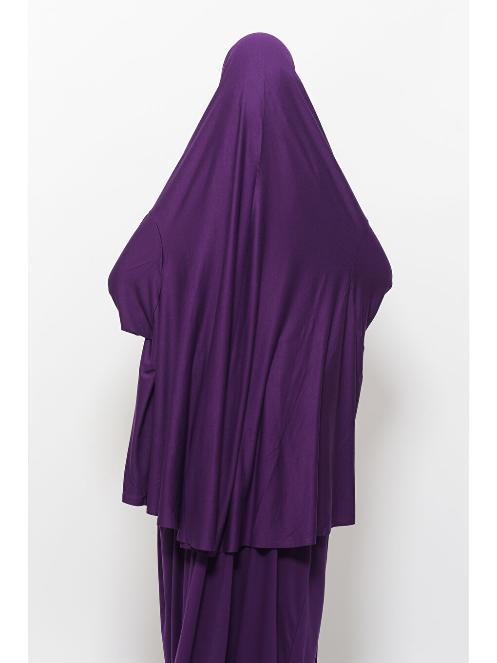 Mürdüm İki Parça Pamuklu Yarasa Kollu Başörtülü Organik Terletmez  Elbise-2