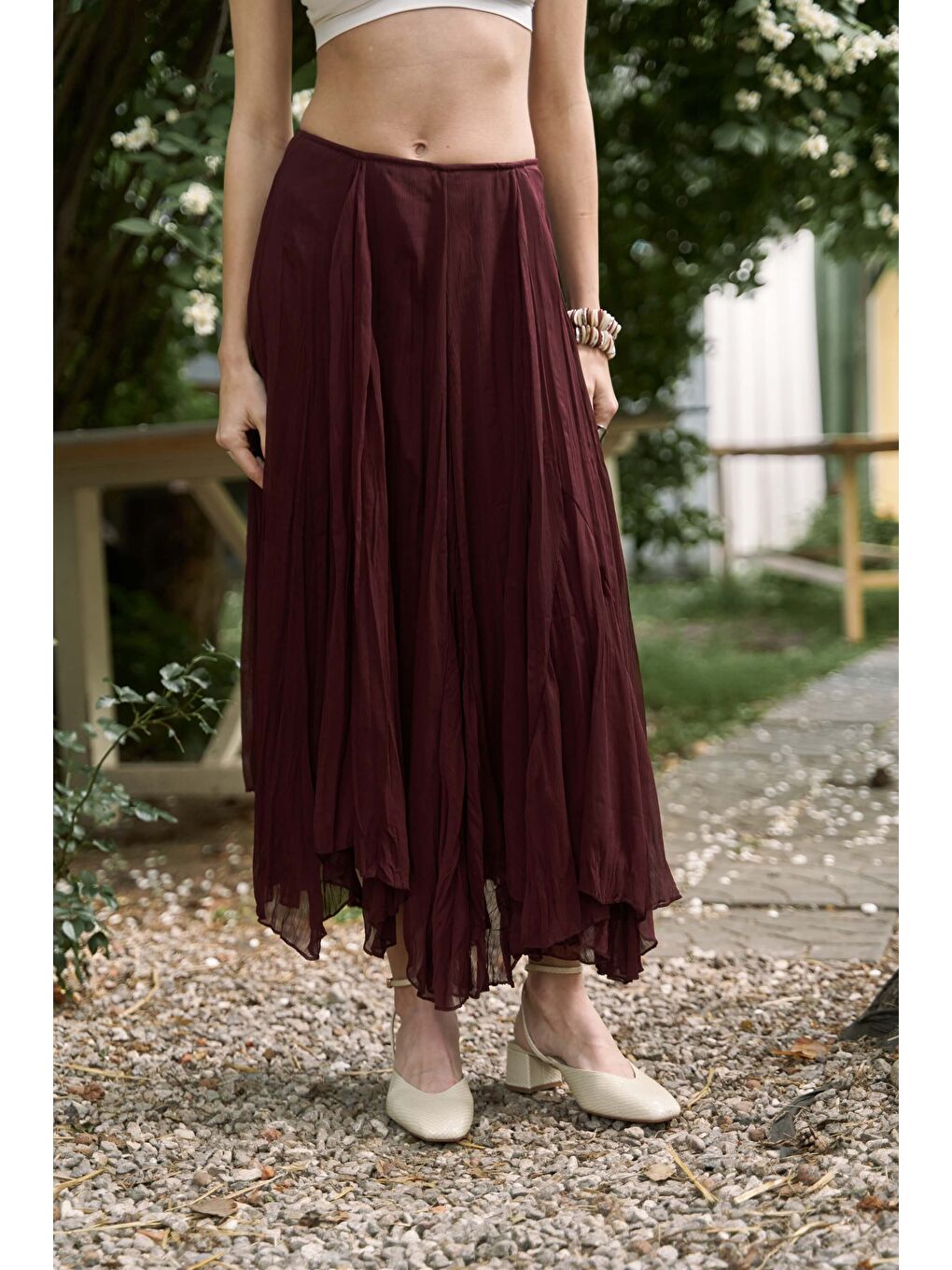 Assa Bordo Pileli Etek-1