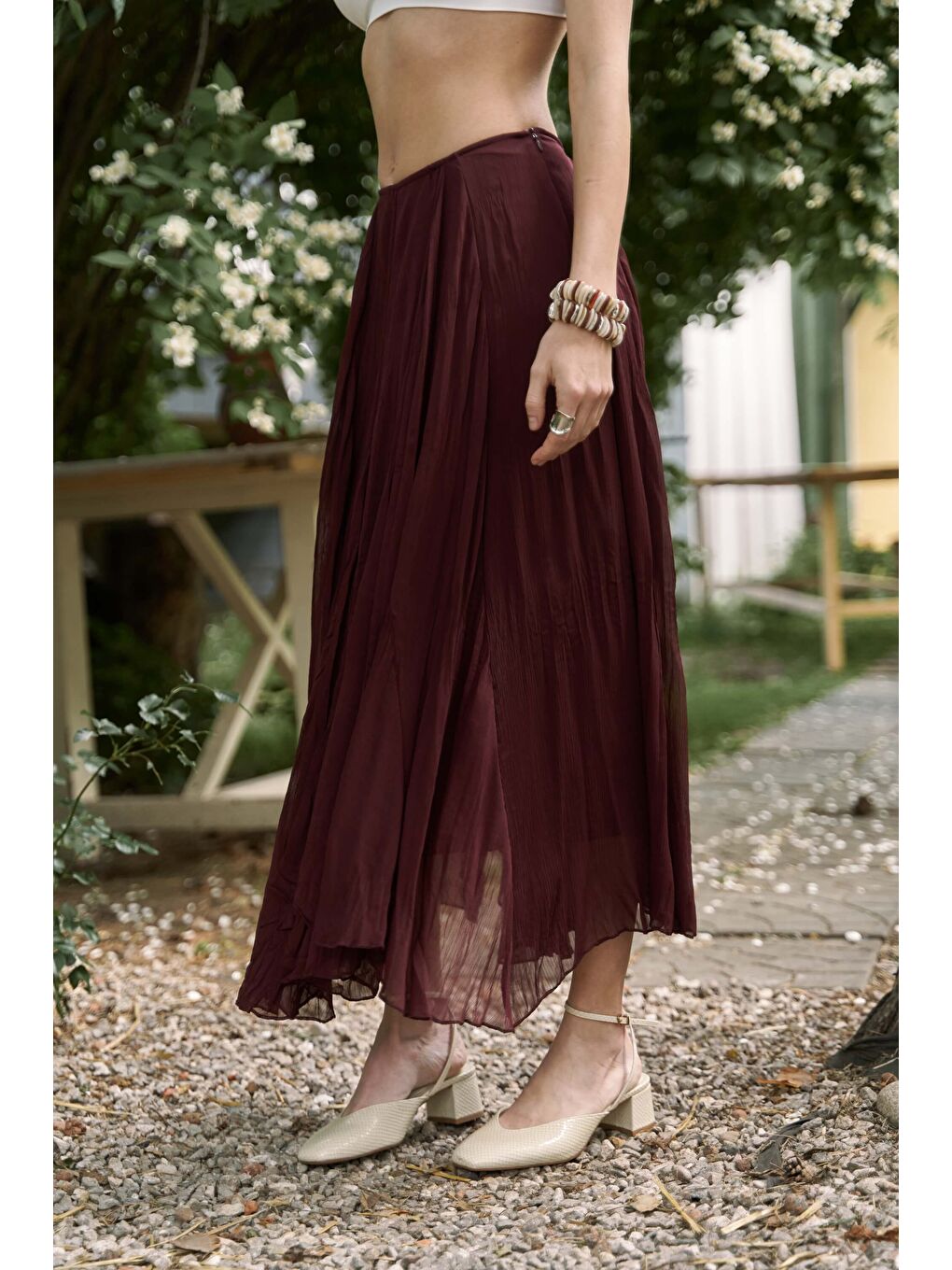 Assa Bordo Pileli Etek-2