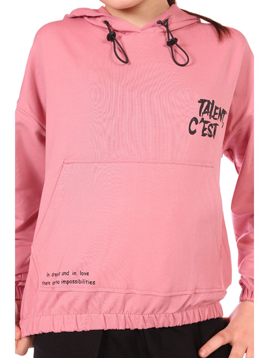 Pembe Kız Çocuk Talent Cest Baskılı Eşofman Takım-4