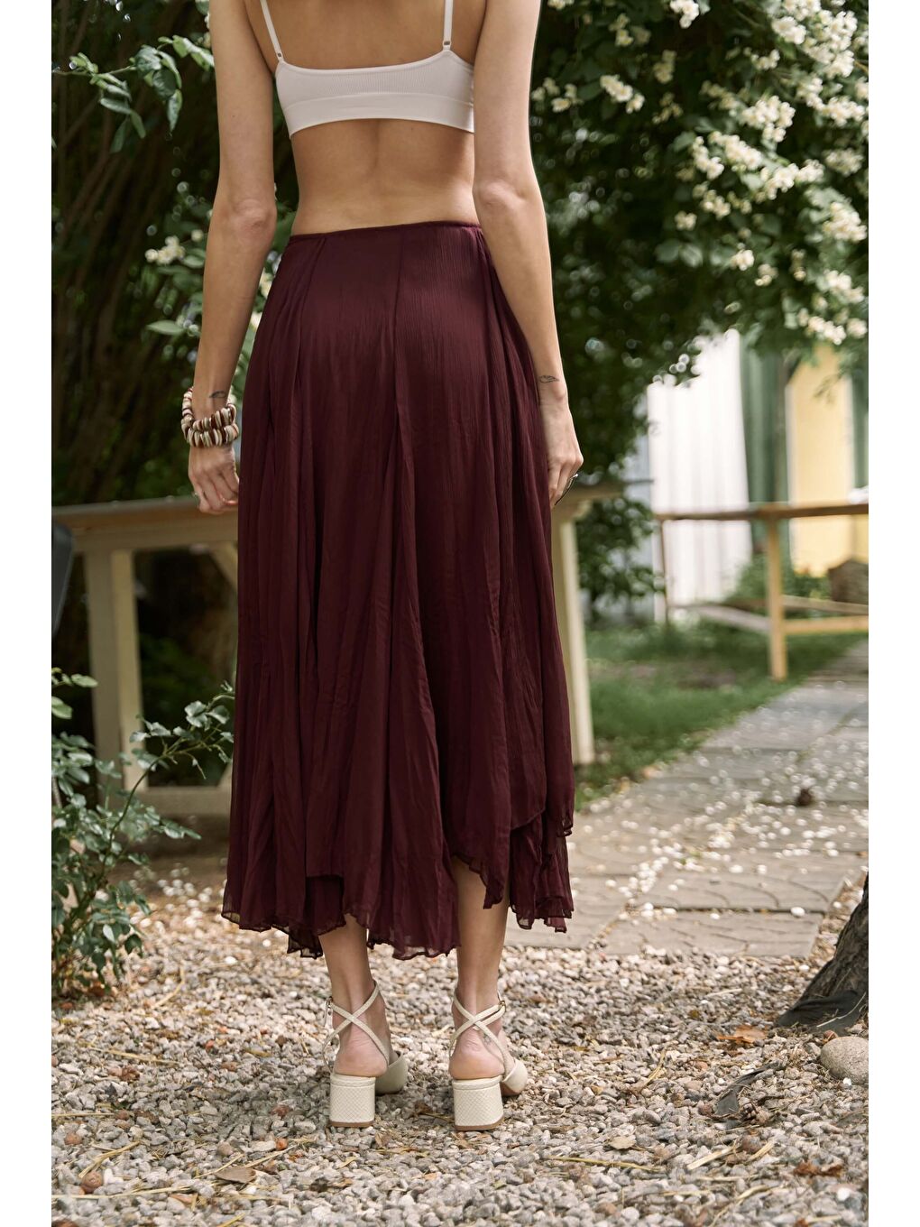 Assa Bordo Pileli Etek-3