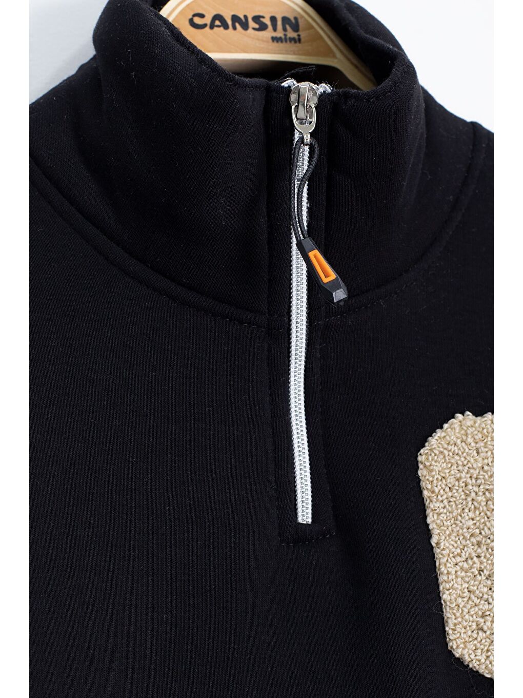 Ekru Krem Kadife Pantolonlu Fermuarlı Yaka Şardonlu Erkek Çocuk Takım 23242-2