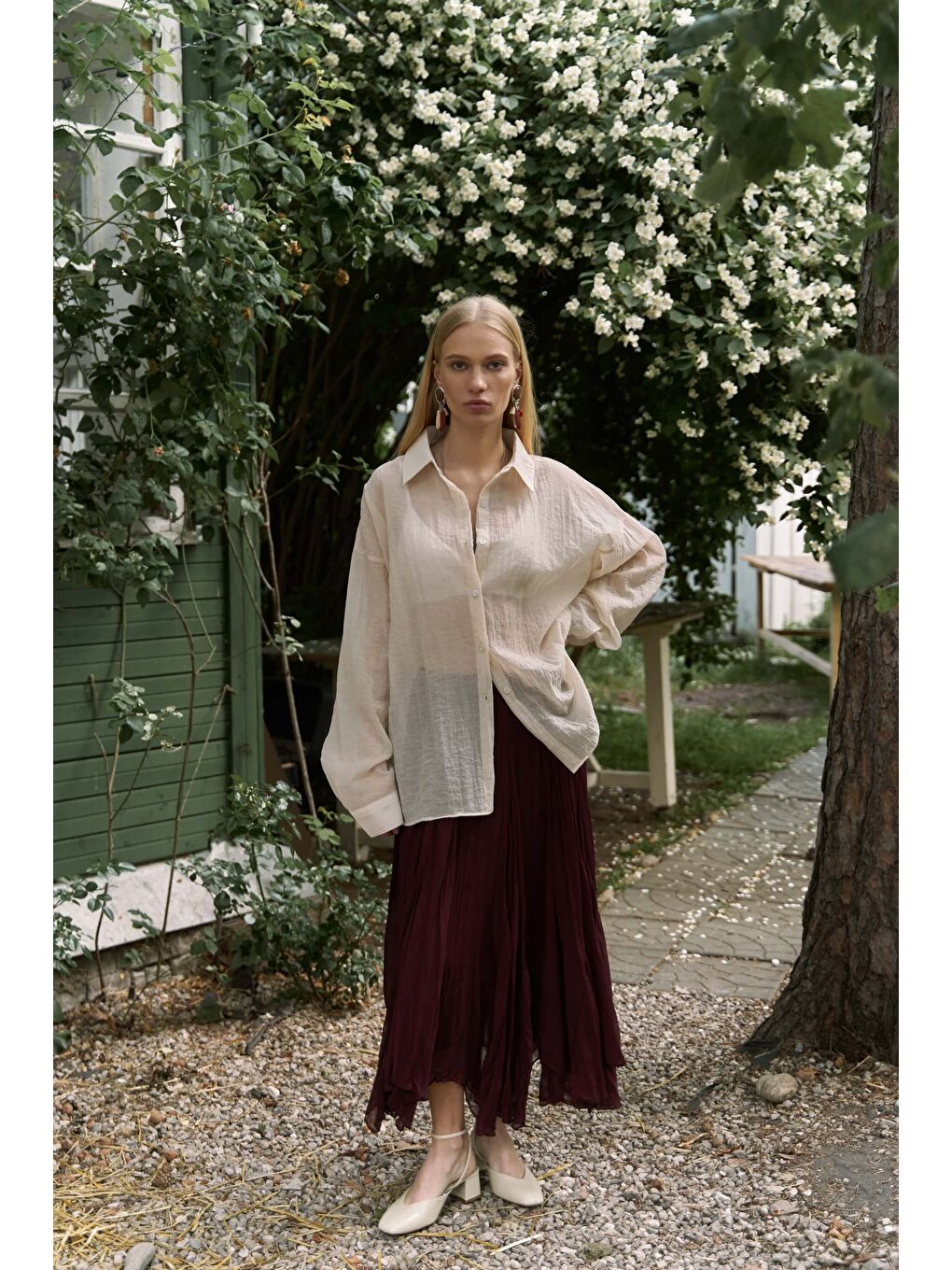 Assa Bordo Pileli Etek-4