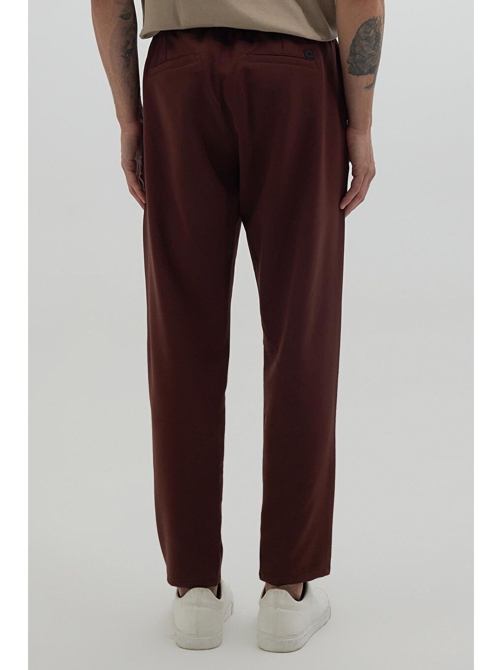 Kahverengi Erkek Regular Fit Beli Lastikli Bağcıklı Jogger Kiremit Pantolon Rahat Kesim Yan Cepli-6