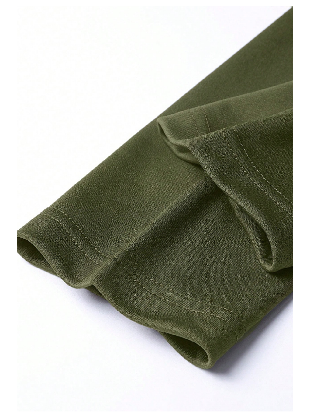 Erkek Haki Elastanlı Bisiklet Yaka Slim Uzun Kollu T-Shirt-3