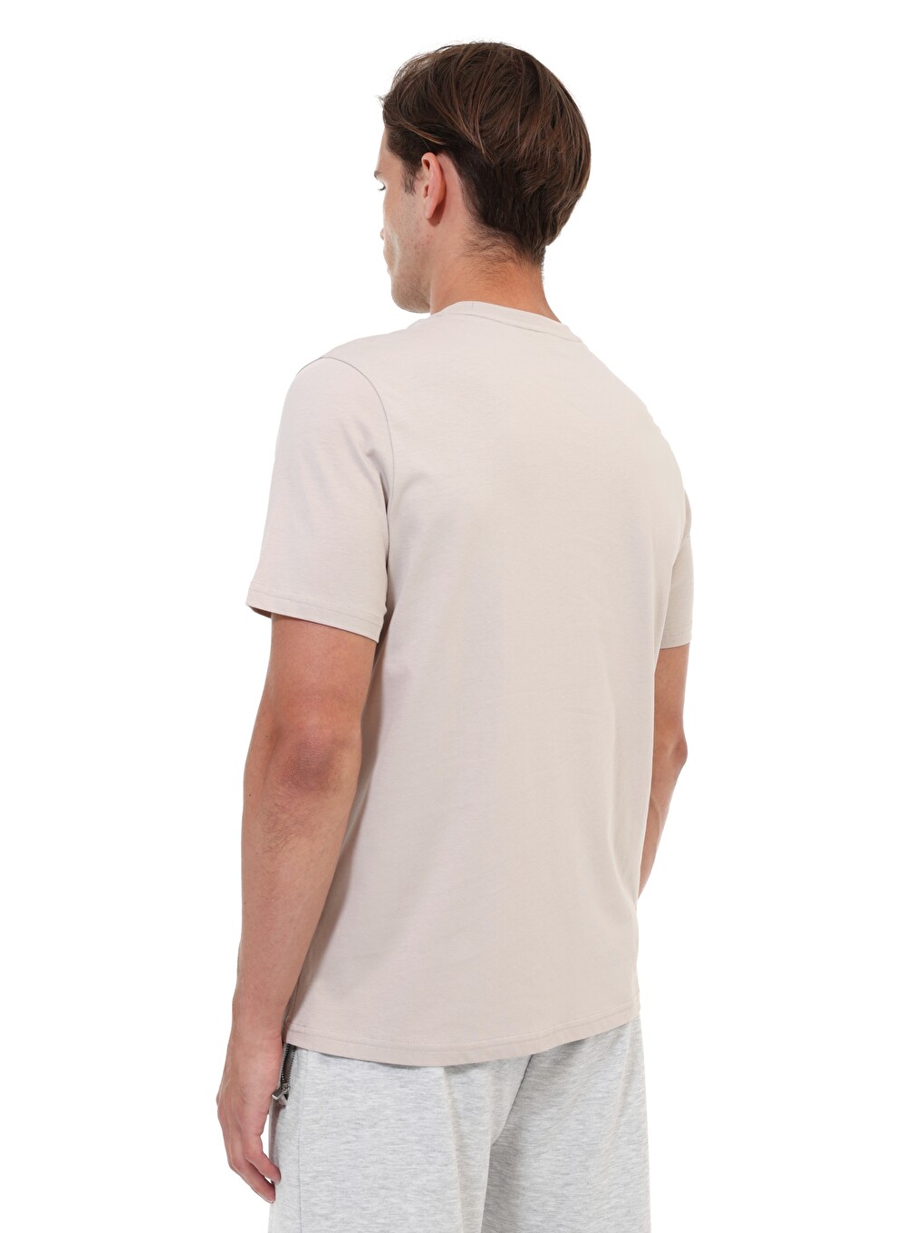Gri ML VAHA 11NAT013 Taş Rengi Erkek Kısa Kol T-Shirt-3
