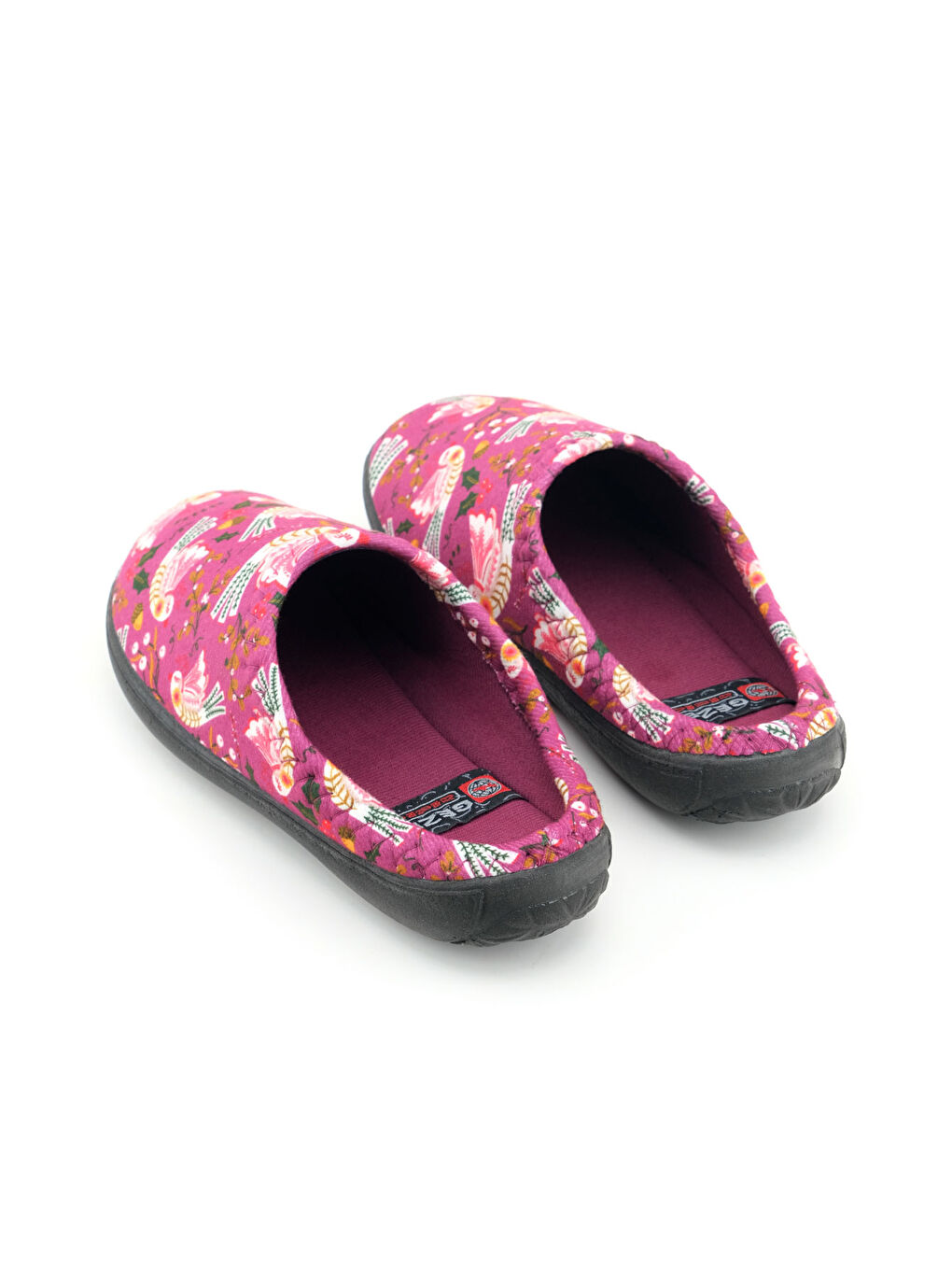 Mor Kadın Kışlık PU Rahat Taban Desenli Ev Bahçe Gondol Terlik-3