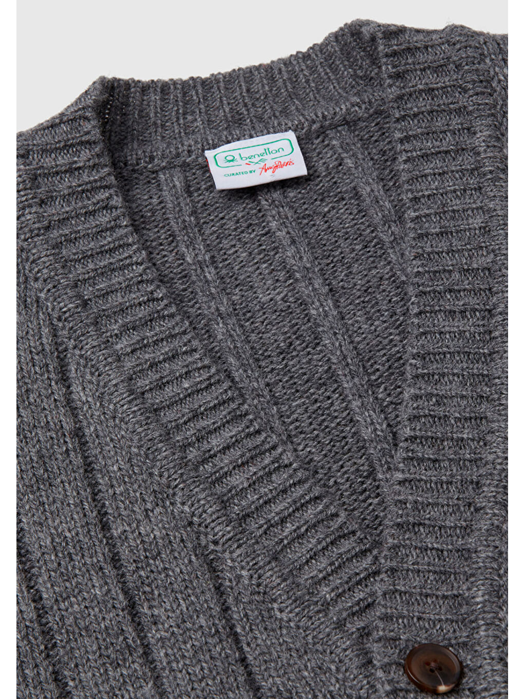 Gri Erkek Antrasit Melanj  %100 Yün Stranger Things Hırka-6