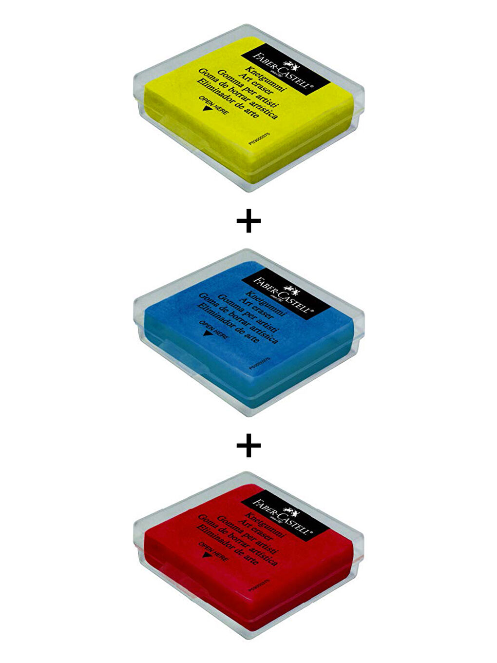 3'lü Set, Hamur Silgi,Art Eraser, Tozsuz Silme, Plastik Kutulu, Sanatsal ve Teknik Kullanım