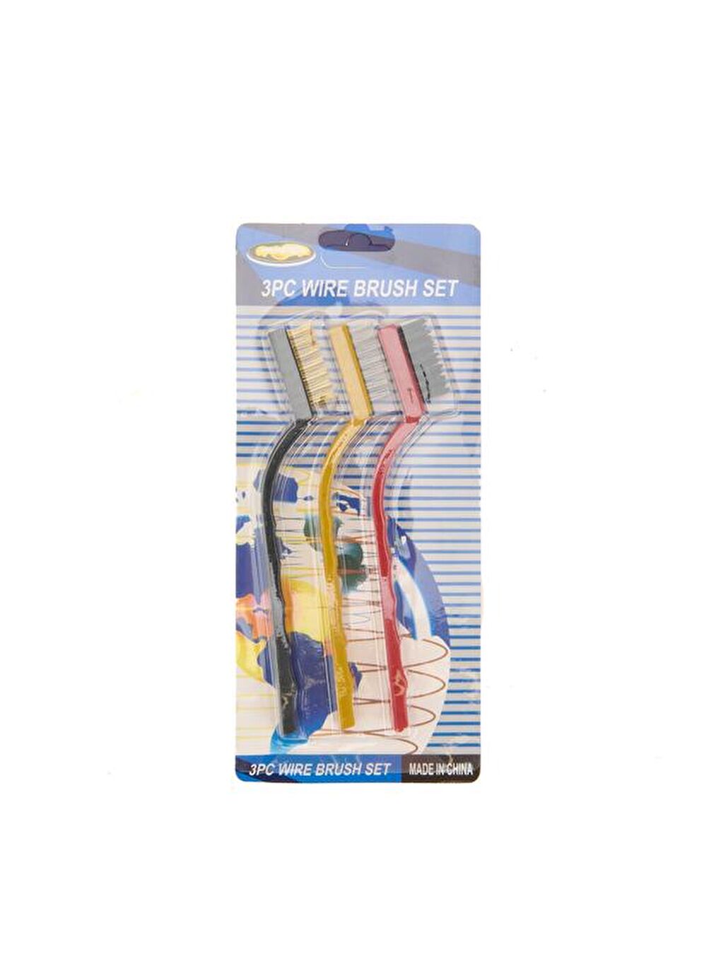 Karışık 3'lü Tel Fırça - Renkli - 16 cm