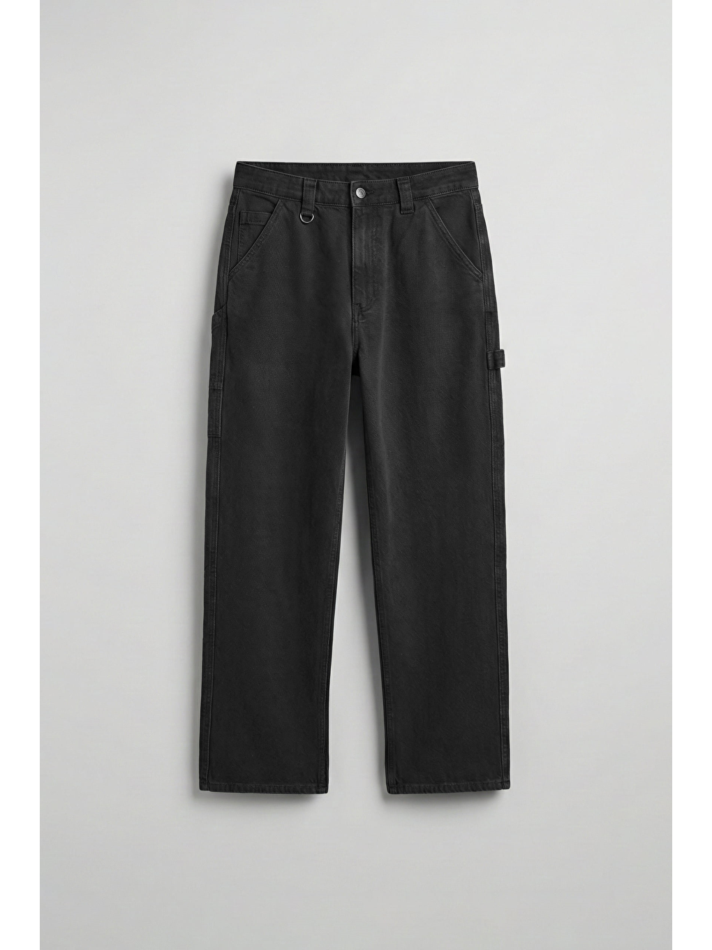 Erkek Baggy Marangoz Cepli Jean Pantolon Siyah