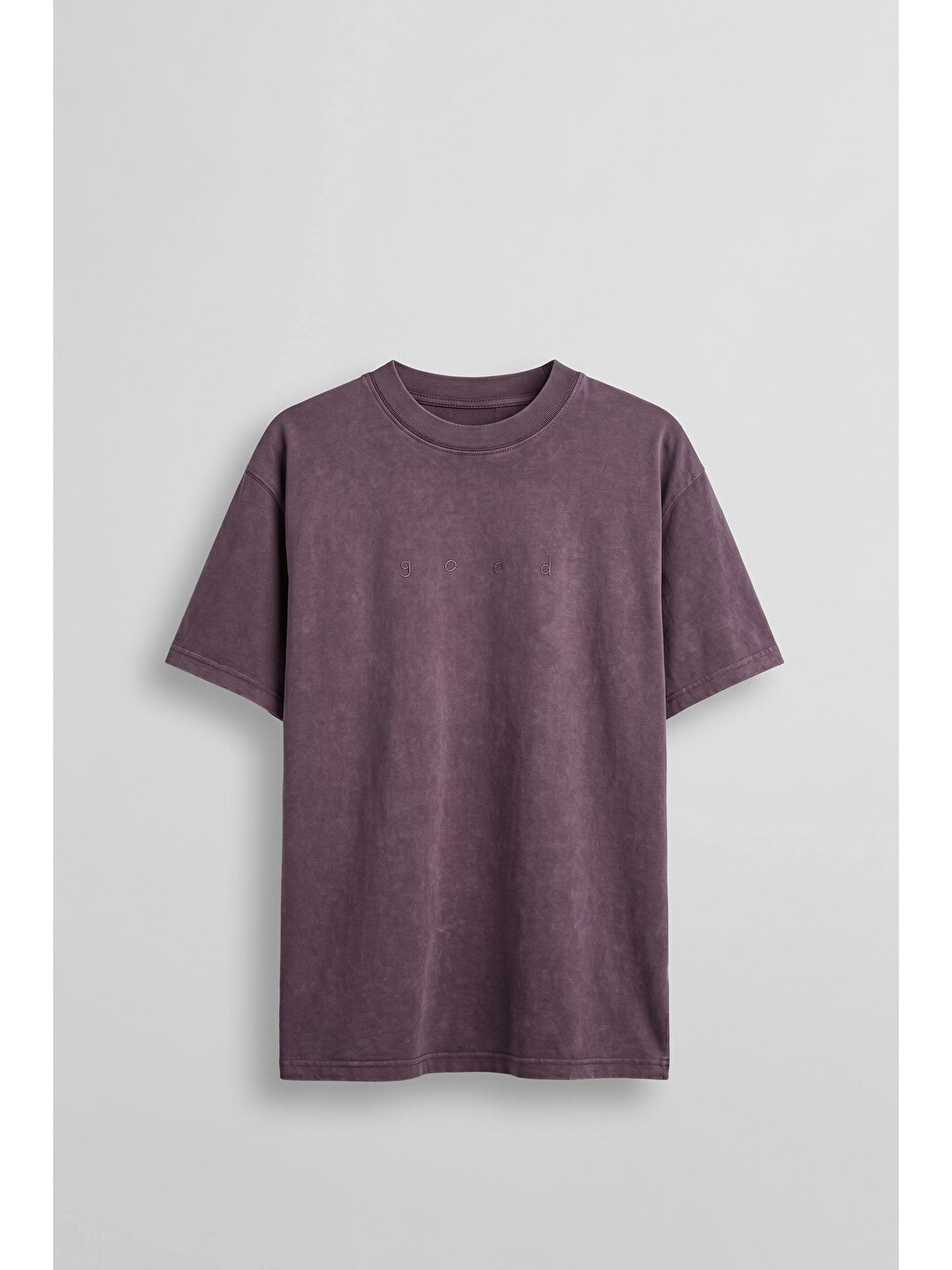 Erkek Vintage Yıkamalı Oversize Pamuklu T-Shirt Bordo