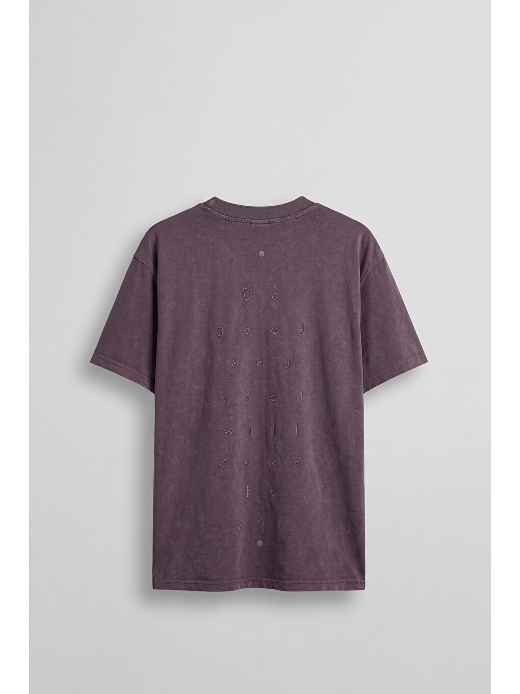 Erkek Vintage Yıkamalı Oversize Pamuklu T-Shirt Bordo-1