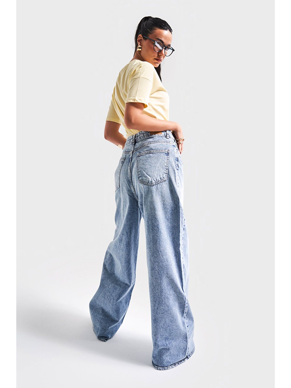 Mavi Kadın Snow Jean Rengi 4S5-32 Mega Baggy Fit Bol Kesim %100 Pamuk Denim Jean-2