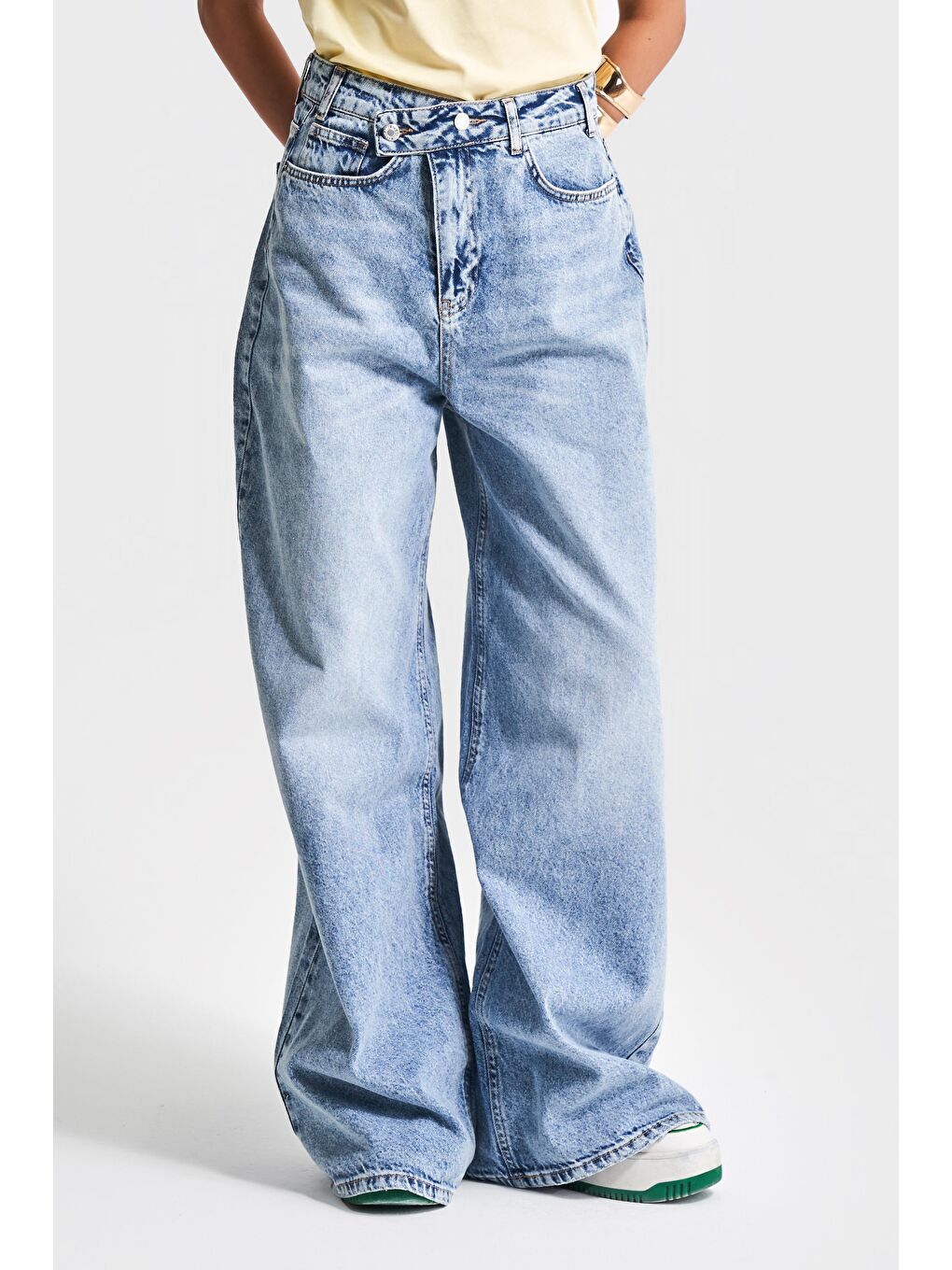 Mavi Kadın Snow Jean Rengi 4S5-32 Mega Baggy Fit Bol Kesim %100 Pamuk Denim Jean-1