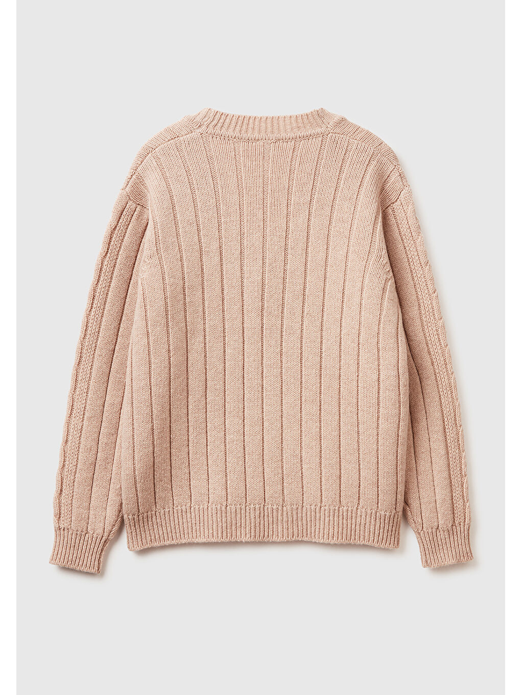 Erkek Bej Melanj  %100 Yün Stranger Things Hırka-3