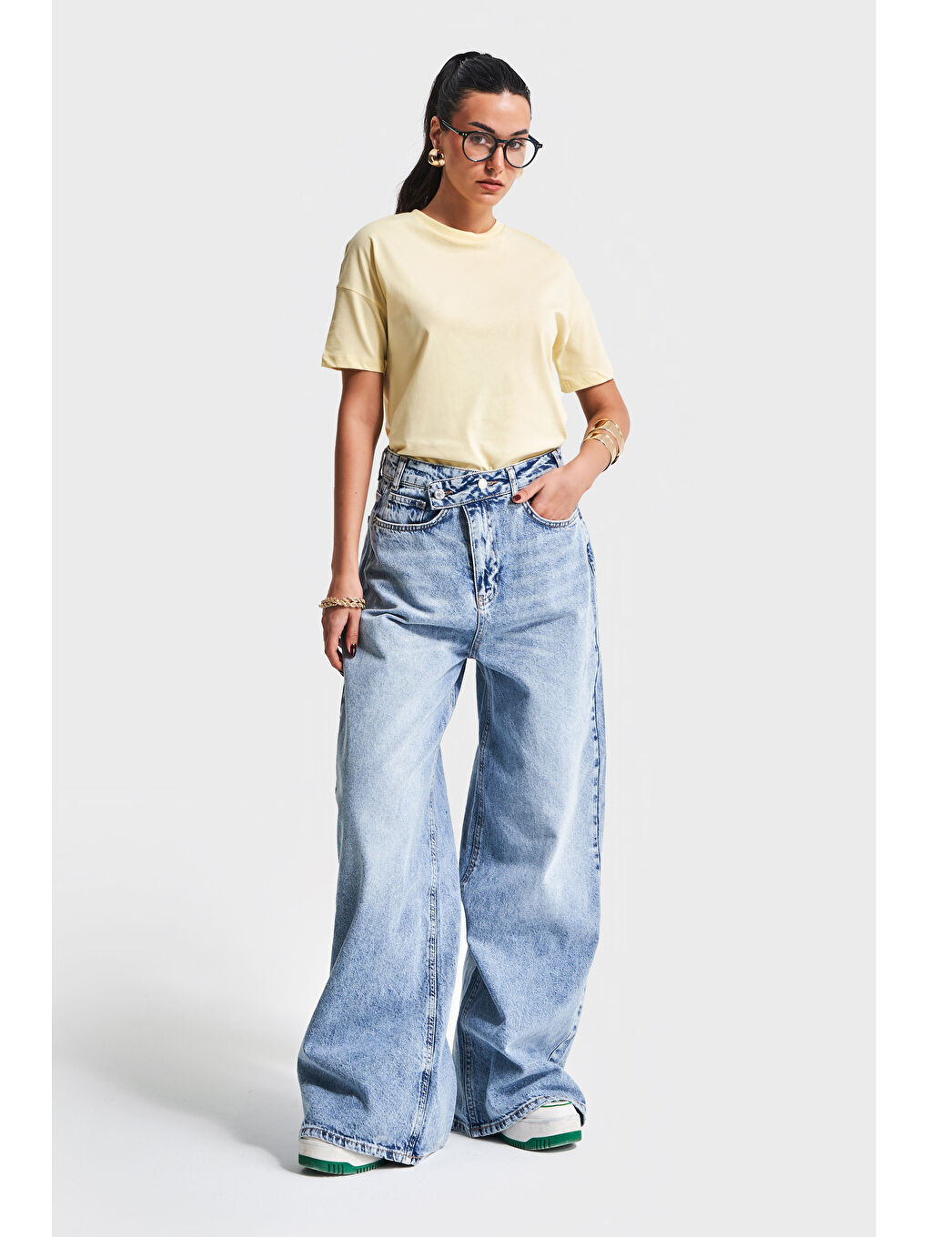 Mavi Kadın Snow Jean Rengi 4S5-32 Mega Baggy Fit Bol Kesim %100 Pamuk Denim Jean