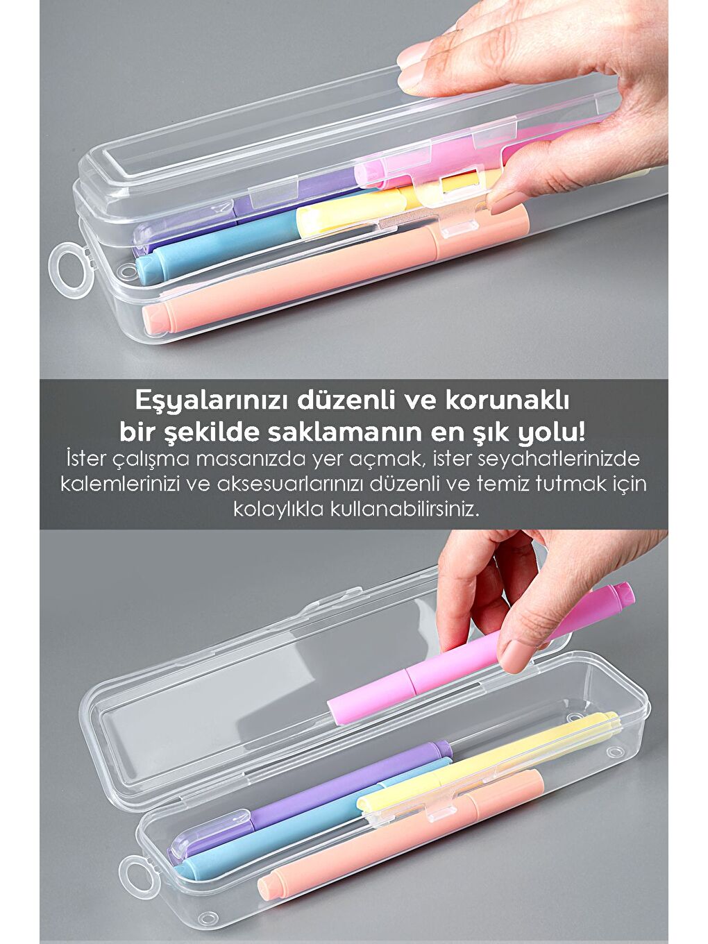 5 Adet Kalem Saklama Kutusu    Seyahat Tipi Aksesuar Organizer Düzenleyici Saklama Taşıma Kabı-3