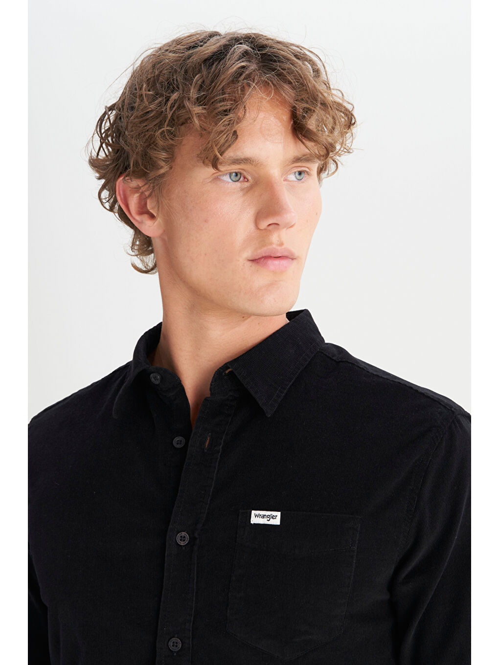 Siyah %100 Pamuk Regular Fit Normal Kesim Klasik Yaka Cepli Kadife Gömlek-3