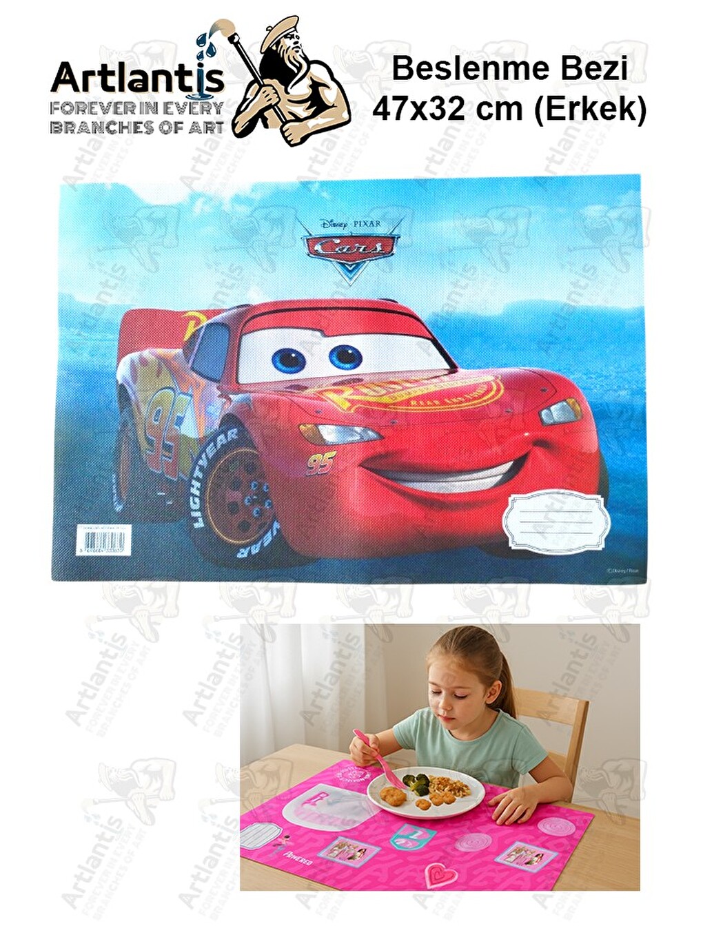 Beslenme Bezi Erkek Modeli Yıkanabilir 32x47 Cm 1 Adet Beslenme Örtüsü Okul Öncesi Kreş Anasınıfı İl