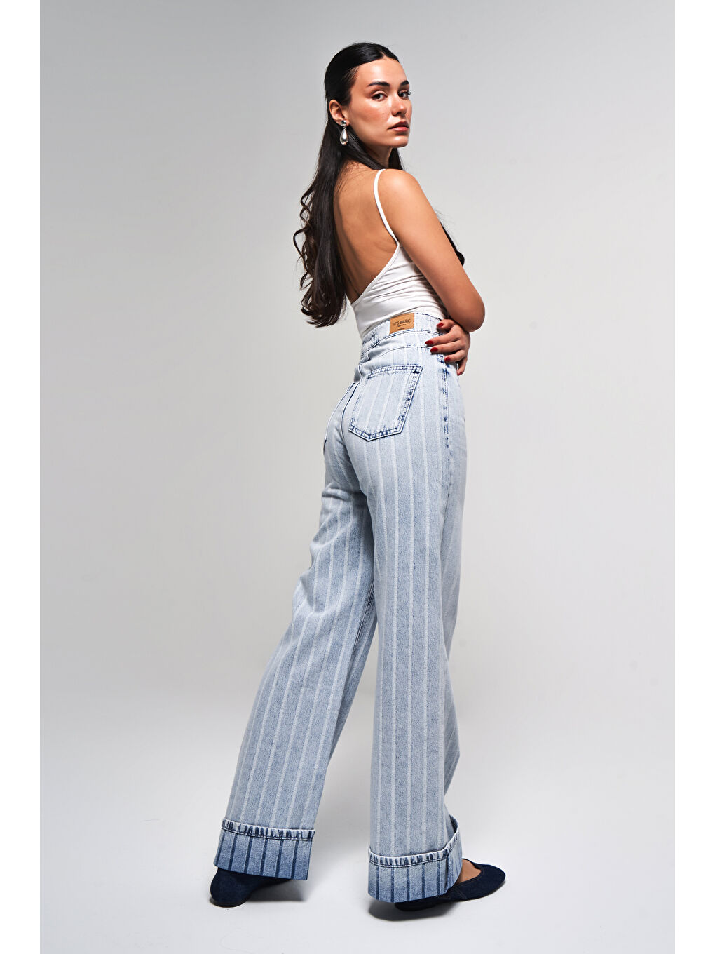 Mavi Kadın Çizgili Jean Rengi 4s5-3 Staright Fit Cep Detaylı %100 Pamuk Özel Kumaş Denim Jean-3