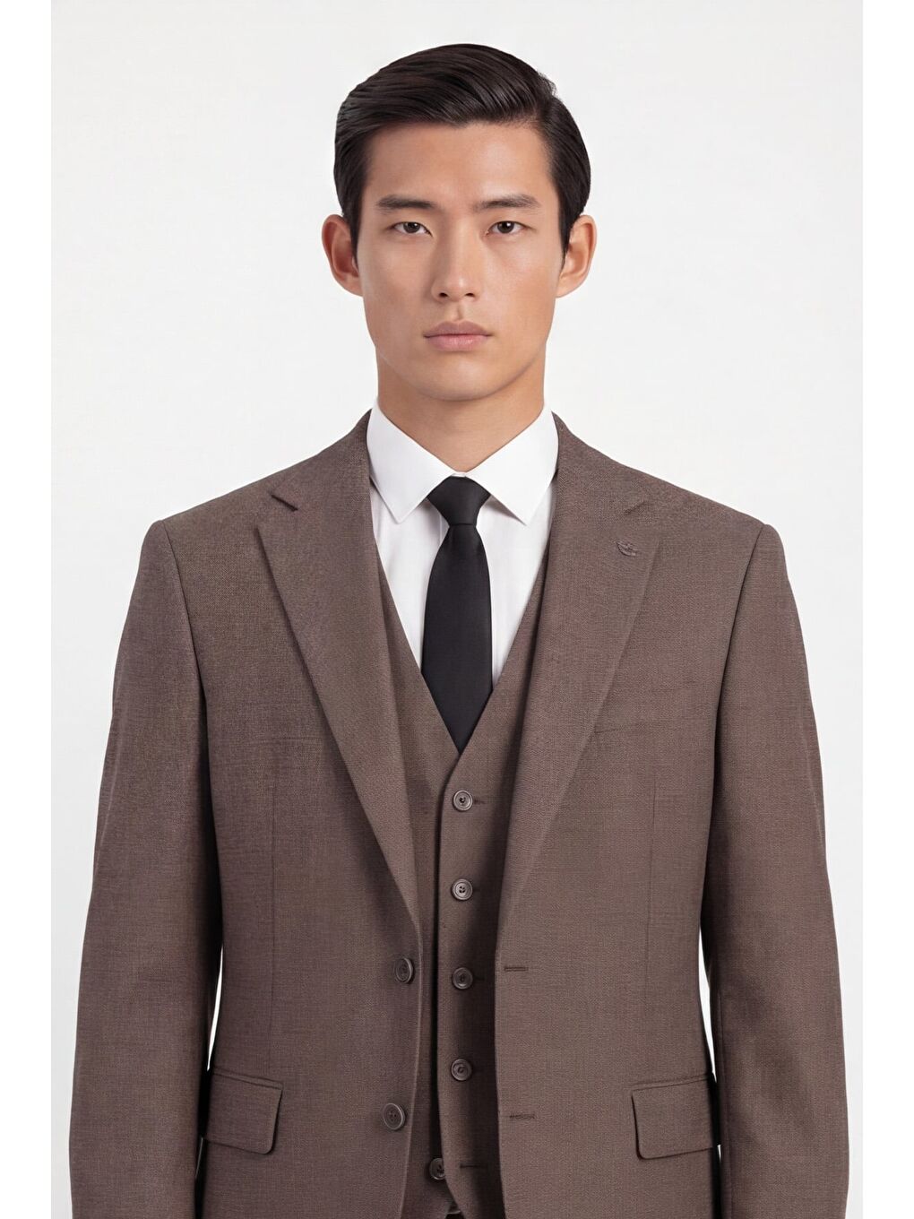 Kahverengi Açık Kahve Vest Suit-2
