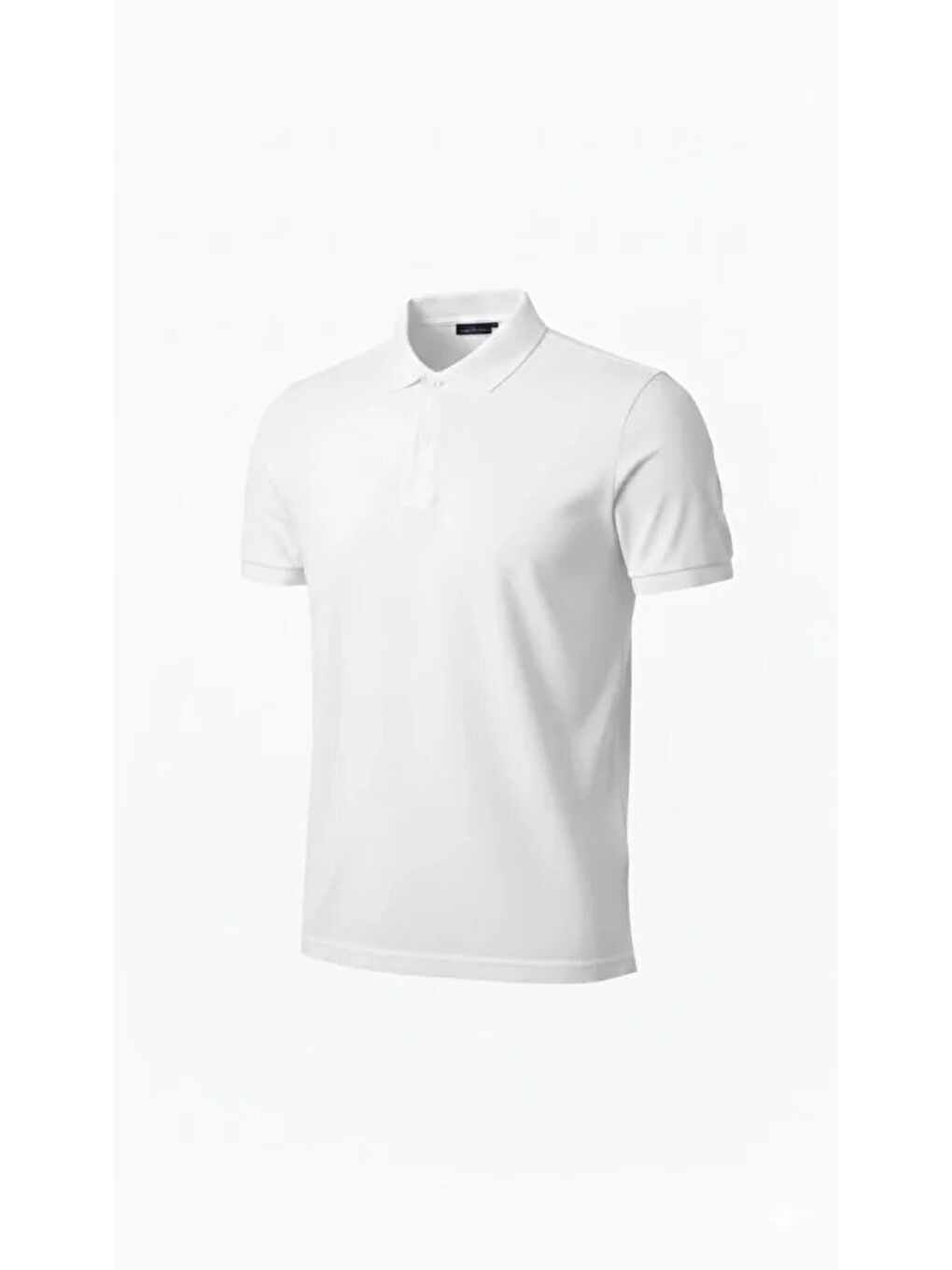 Beyaz Erkek Pike Kumaş Düğmeli Yaka Regular Fit Günlük Kısa Kol Tişört