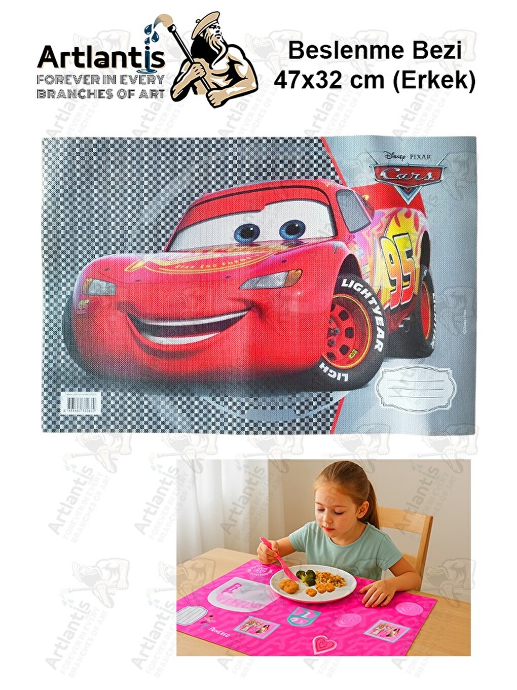 Beslenme Bezi Erkek Modeli Yıkanabilir 32x47 Cm 1 Adet Beslenme Örtüsü Okul Öncesi Kreş Anasınıfı İl