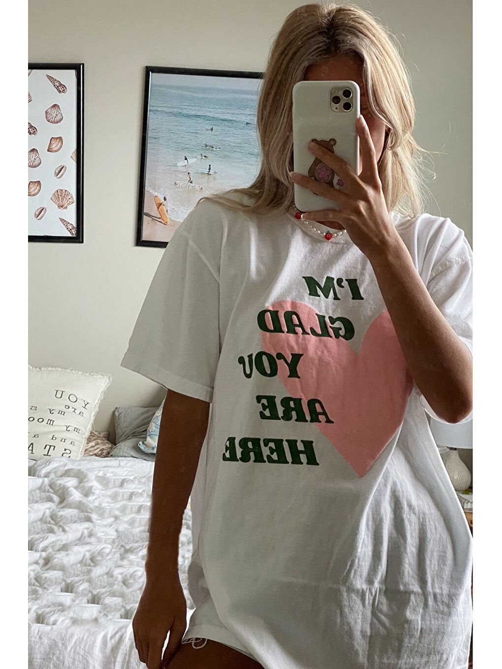 Beyaz Baskılı Tişört Mg1202-9