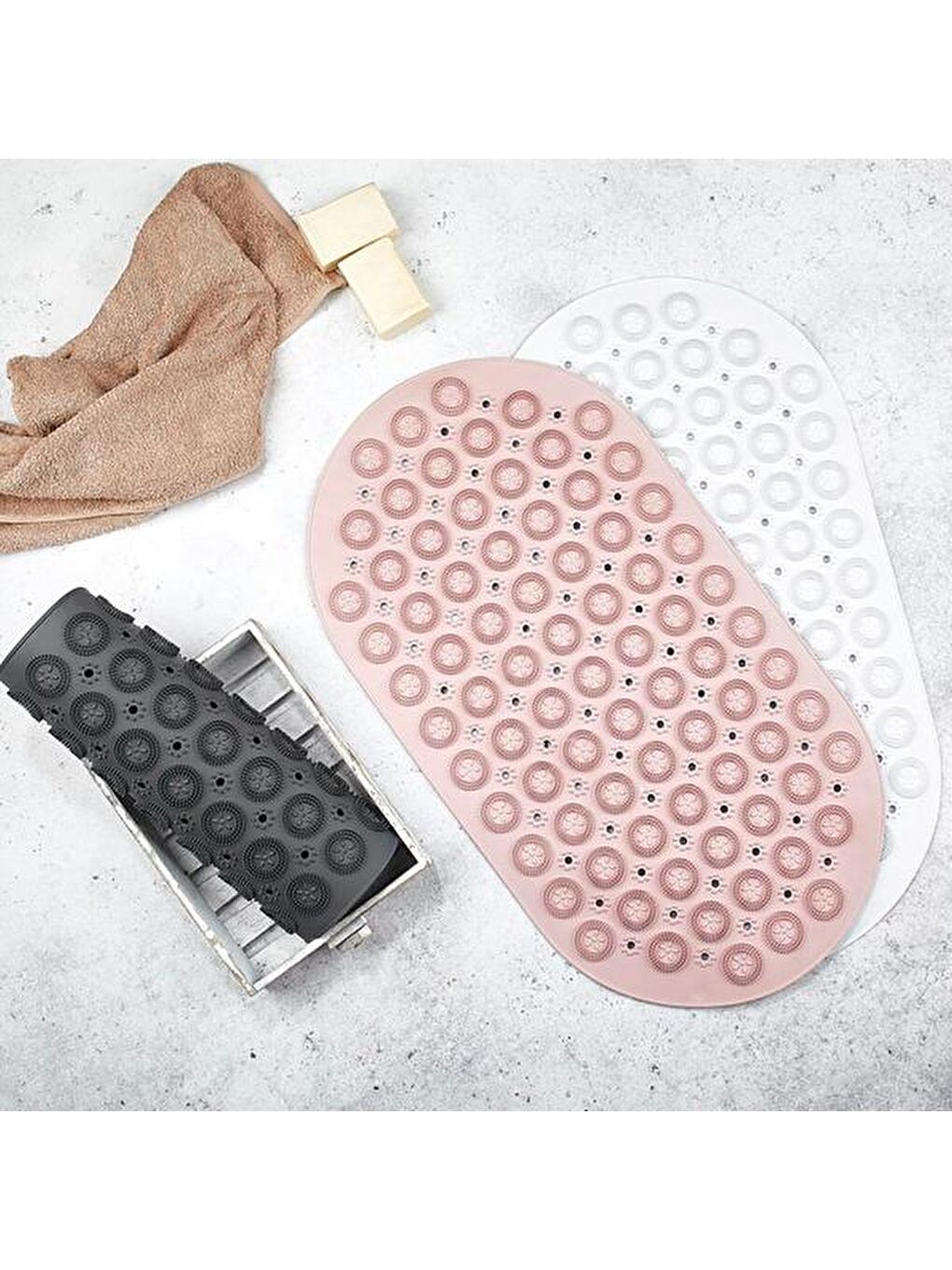 Beyaz Masajlı ve Vantuzlu Banyo&Duş Kaydırmazı - Asorti-2