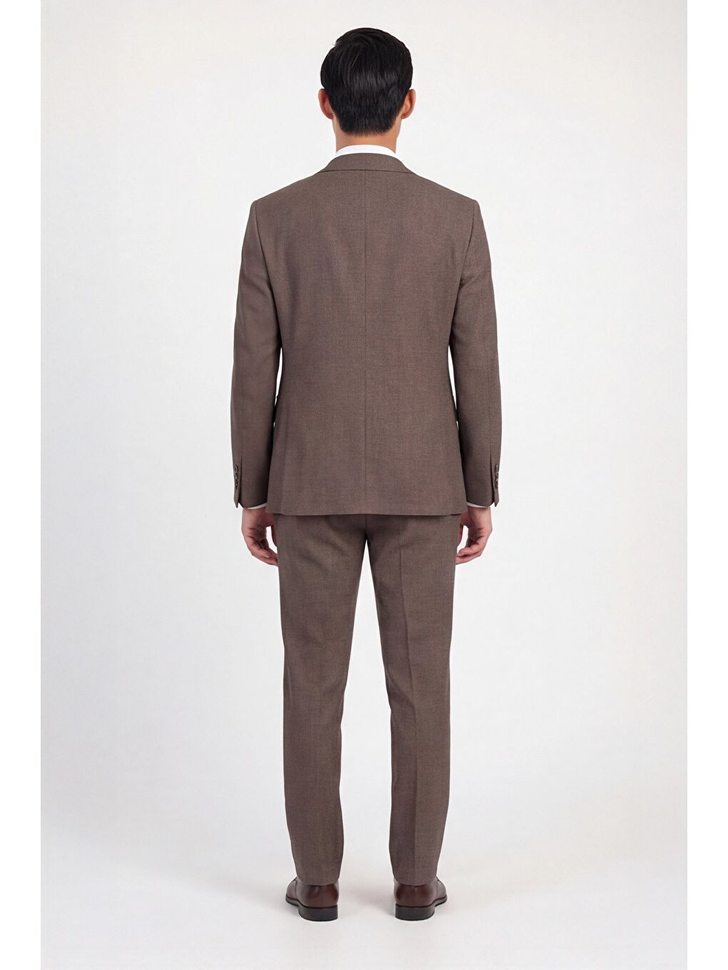 Kahverengi Açık Kahve Vest Suit-4