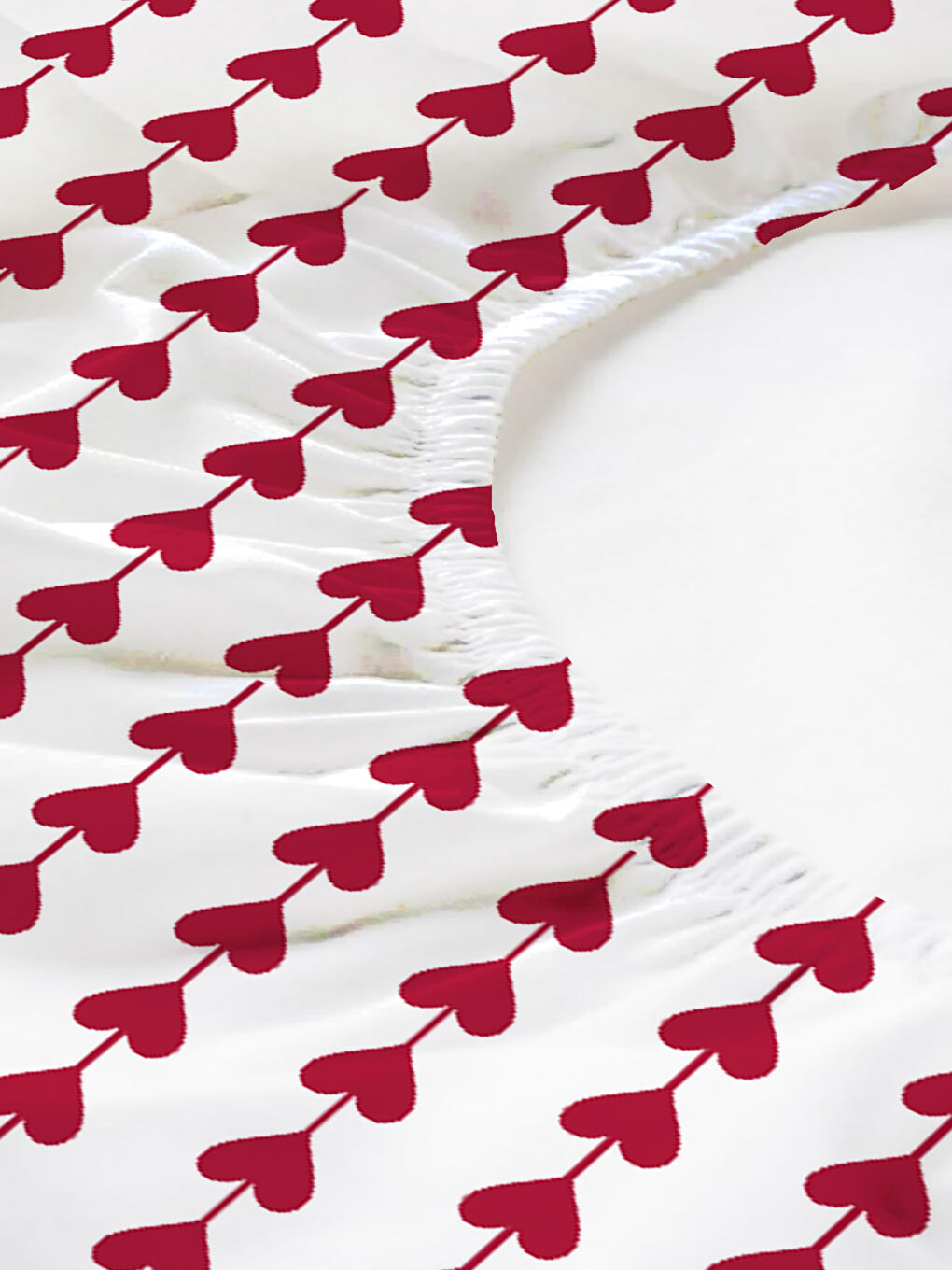 Karışık Kalp Desenli Baskılı Çift Kişilik 180x200 Cm Çarşaf Takımı-1